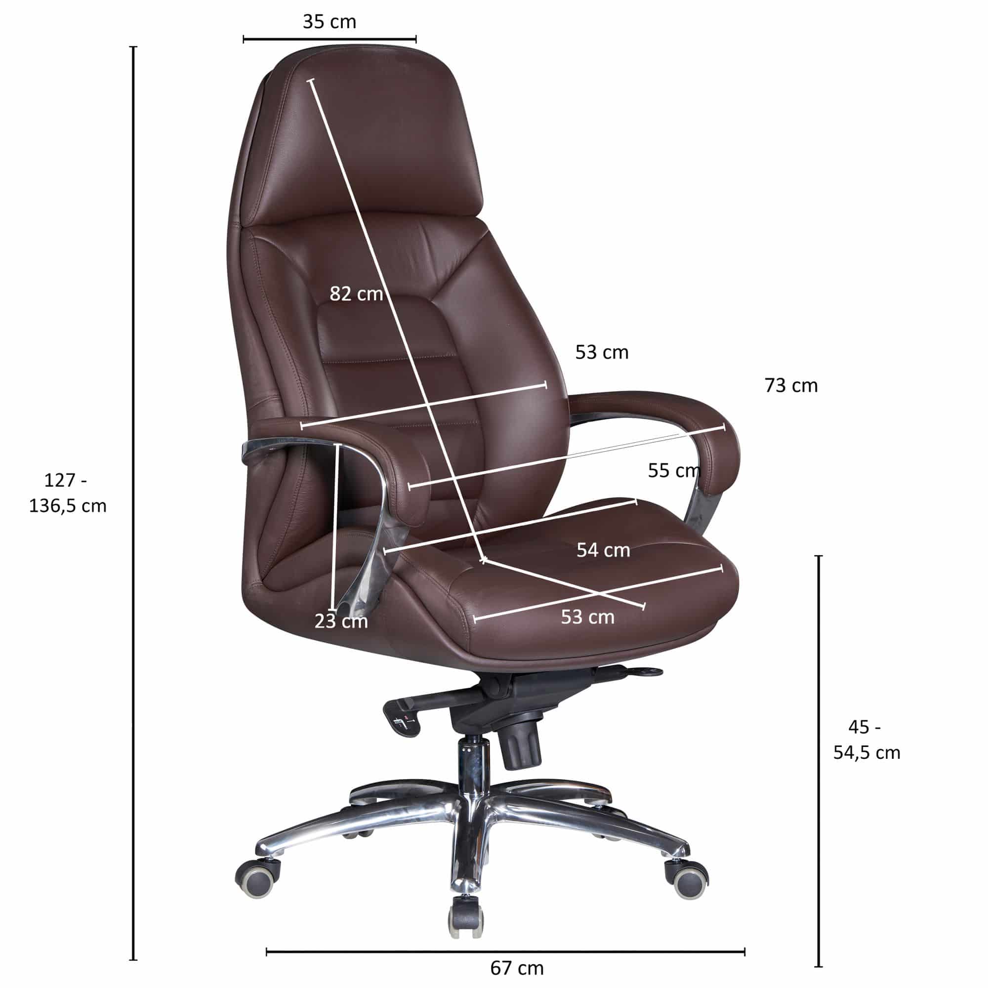 59474-AMSTYLE-Designer-Buerostuhl-Bezug-Echtleder-Braun-Schreibtischstuhl-bis-120-kg-XXL-Design-Chefsessel-hoehenverstellbar-Drehstuhl-ergonomisch-mit-Armlehnen-und-hoher-Rueckenle Designer Bürostuhl Bezug Echtleder Braun Schreibtischstuhl bis 120 kg