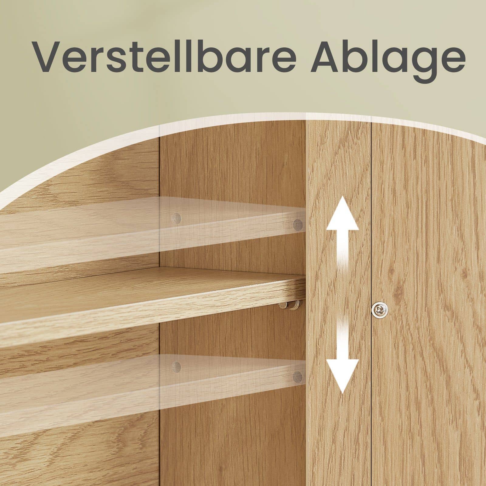 Wandschrank mit Spiegel, Badschrank mit 2 Spiegeltüren und offenem Fach, verstellbare Ablage