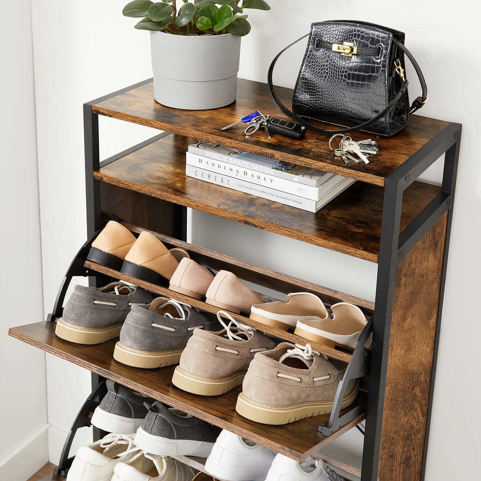 Schuhschrank mit 3 Klappen-B34LBS101B01 Schuhschrank mit 3 Klappen-B34LBS101B01