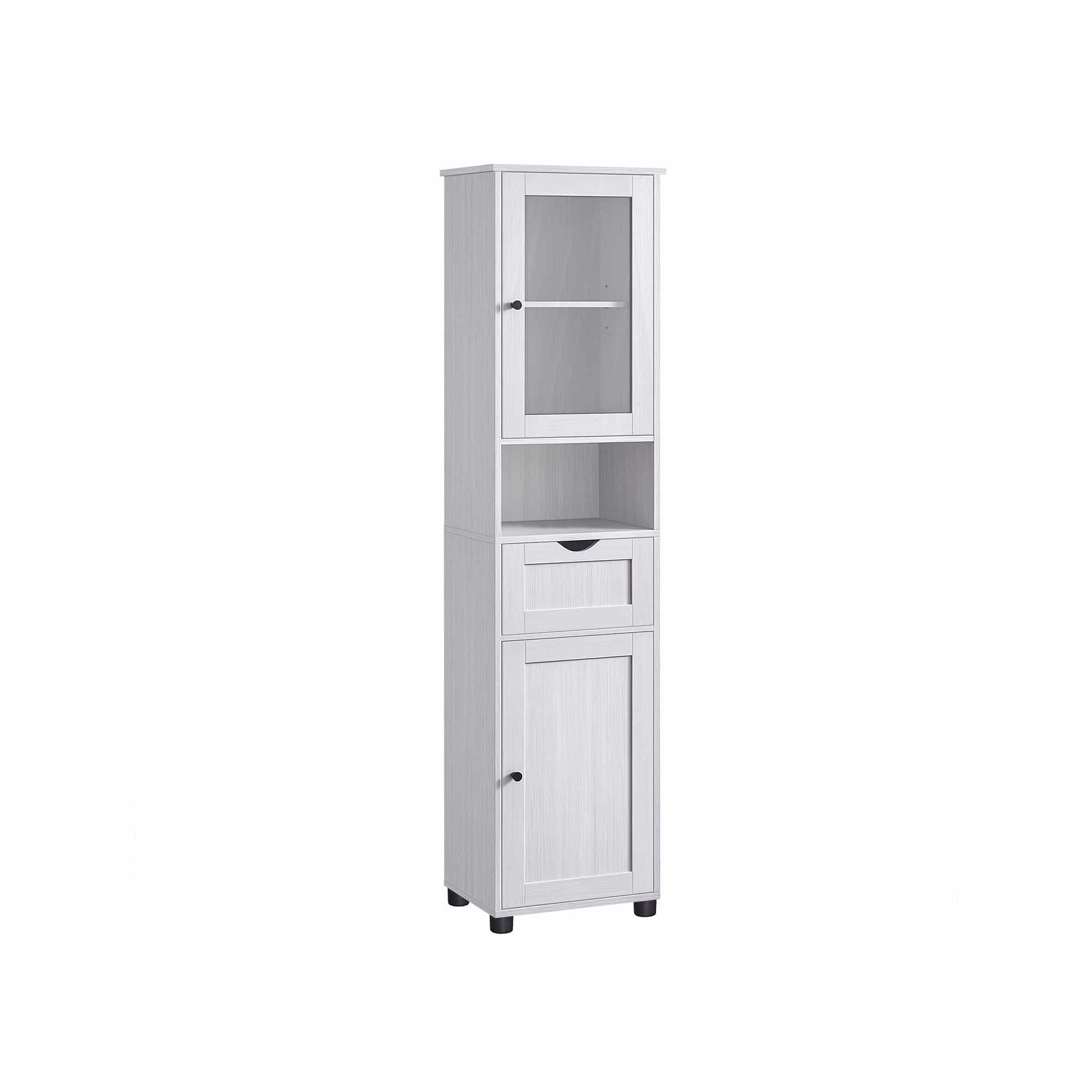 Badschrank mit höhenverstellbaren Ablagen Weiß-B34BBK163T44 Badschrank mit höhenverstellbaren Ablagen Weiß-B34BBK163T44