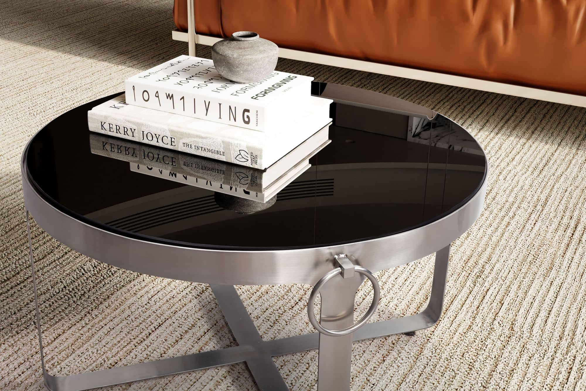 Couchtisch Glas Metall 60x60x34 cm Sofatisch Silber