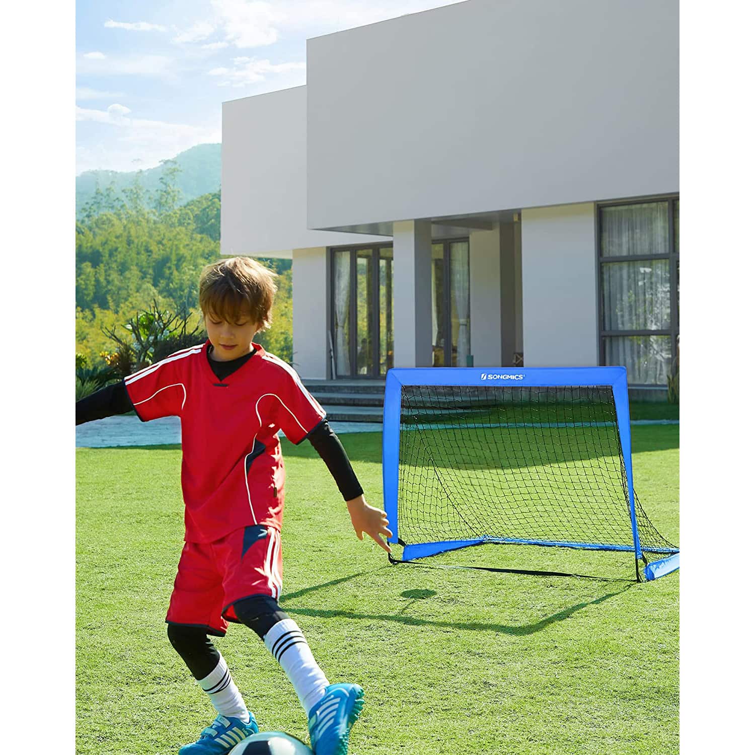Fußballtor Kinder 2er Set Pop-up blau-SZQ122Q02 Fußballtor Kinder 2er Set Pop-up blau-SZQ122Q02