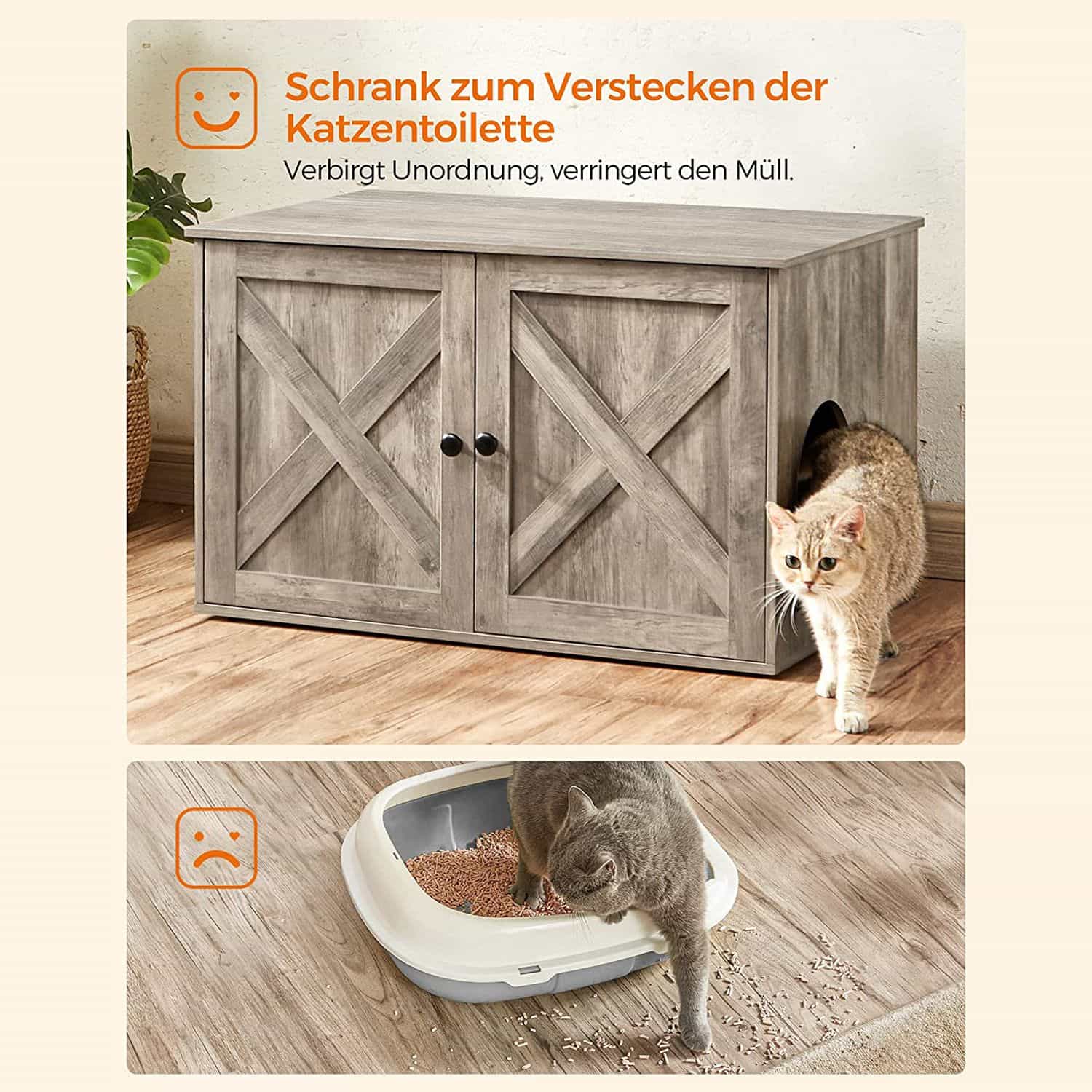 Katzenklo-Schrank mit Türen-B34PCL002G01