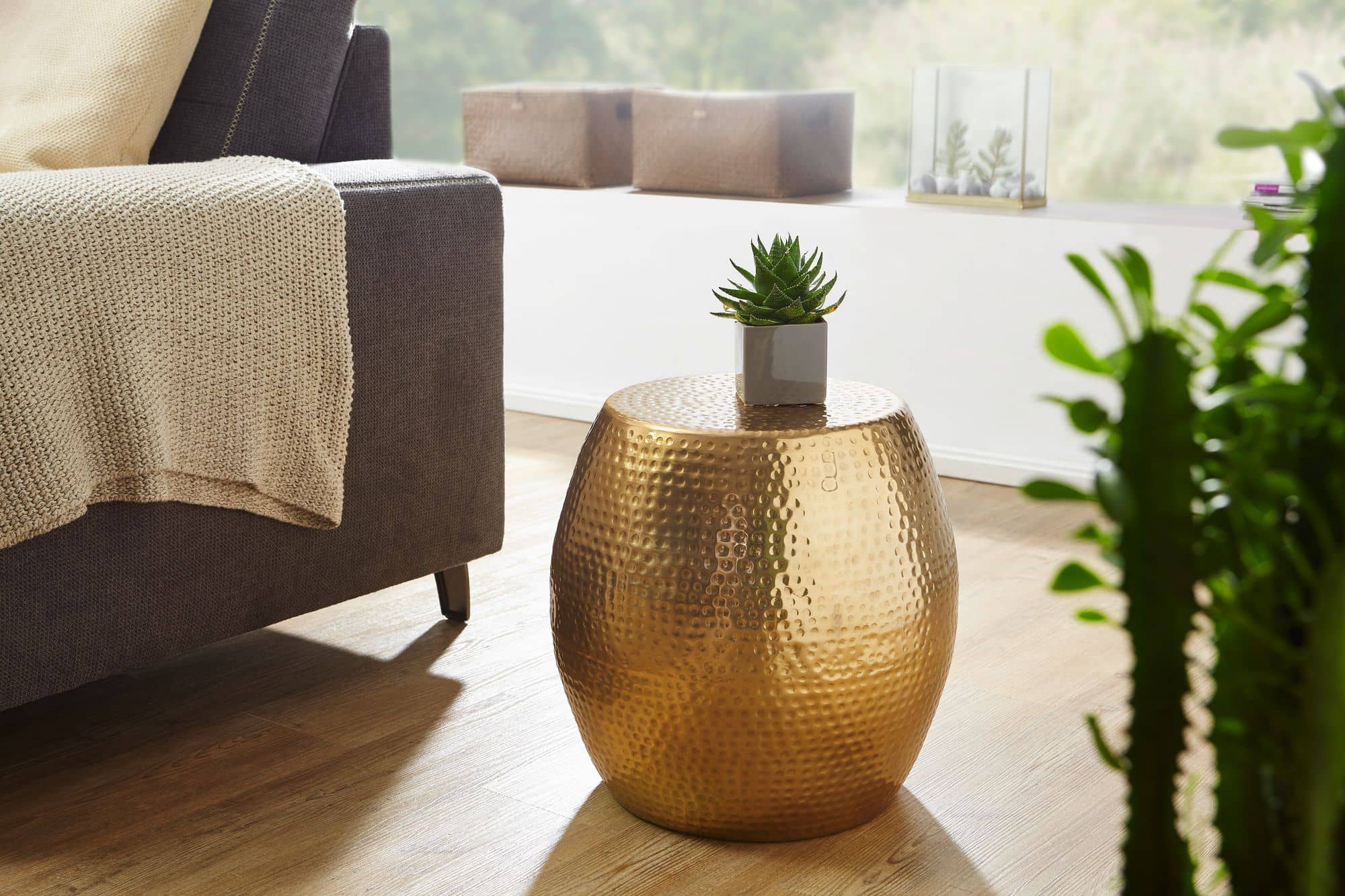 Beistelltisch 42 x 42 x 42 cm Aluminium Gold Dekotisch Orientalisch Rund Beistelltisch 42 x 42 x 42 cm Aluminium Gold Dekotisch Orientalisch Rund