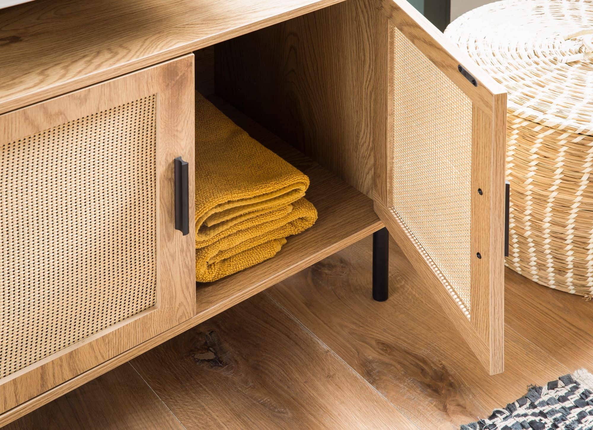 Waschbeckenunterschrank Eiche-Optik 60x60x40 cm mit Türen Waschbeckenunterschrank Eiche-Optik 60x60x40 cm mit Türen