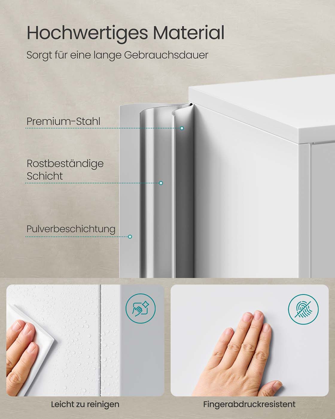 Aktenschrank mit 4 Türen und 5 Ebenen 40 x 80 x 180 cm mattgrau Aktenschrank mit 4 Türen und 5 Ebenen 40 x 80 x 180 cm mattgrau