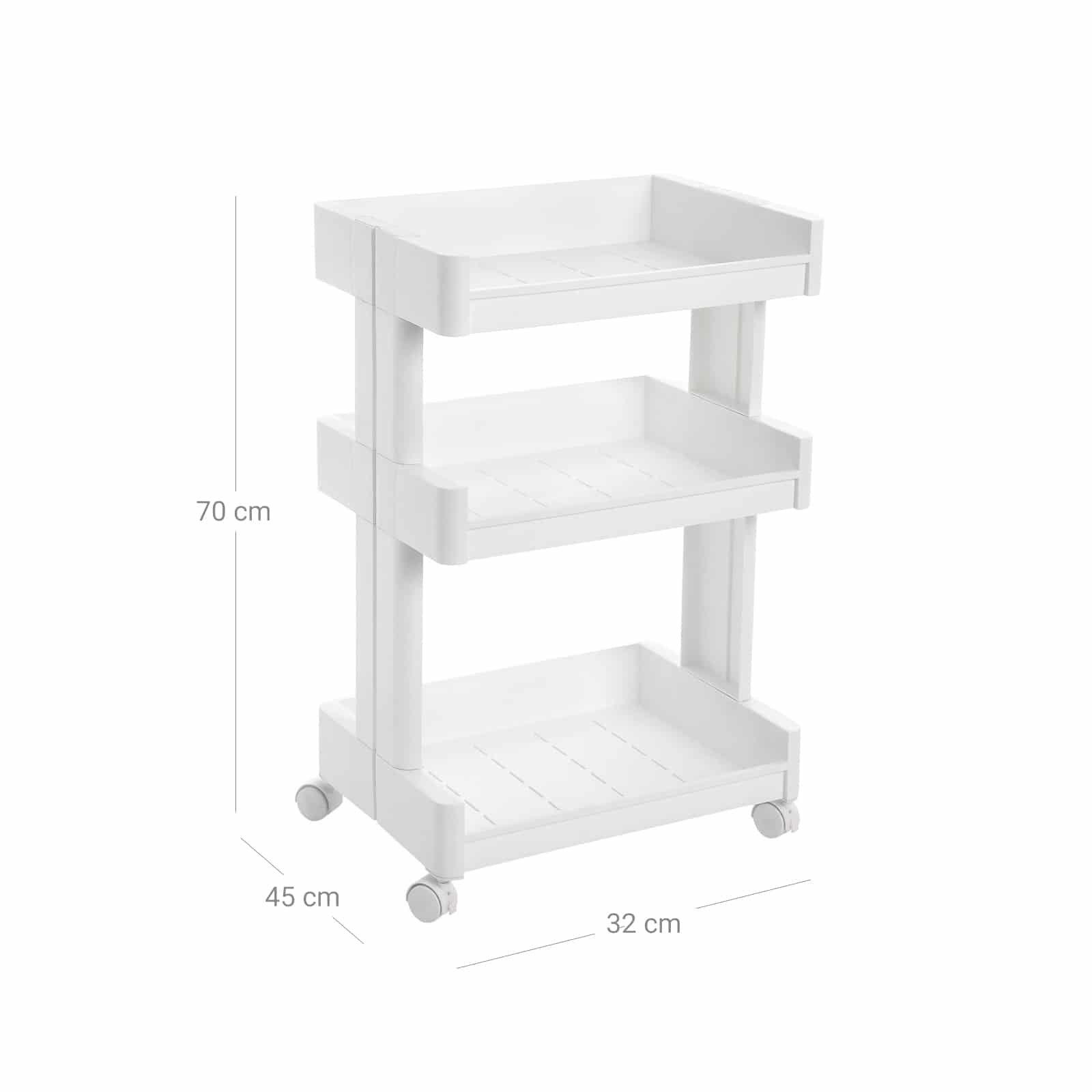 Kleines Badregal auf Rollen 3 Fächer-KSC01WT Kleines Badregal auf Rollen 3 Fächer-KSC01WT