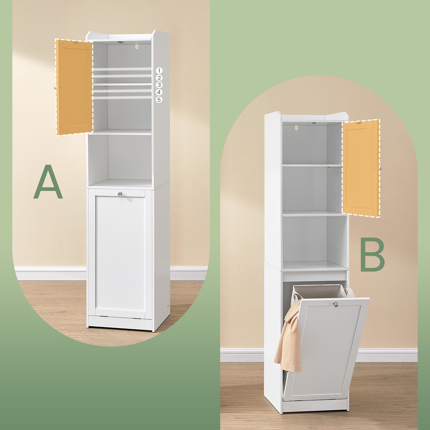 Badezimmerschrank mit Wäschekorb 40 x 40 x 170 cm Badezimmerschrank mit Wäschekorb 40 x 40 x 170 cm
