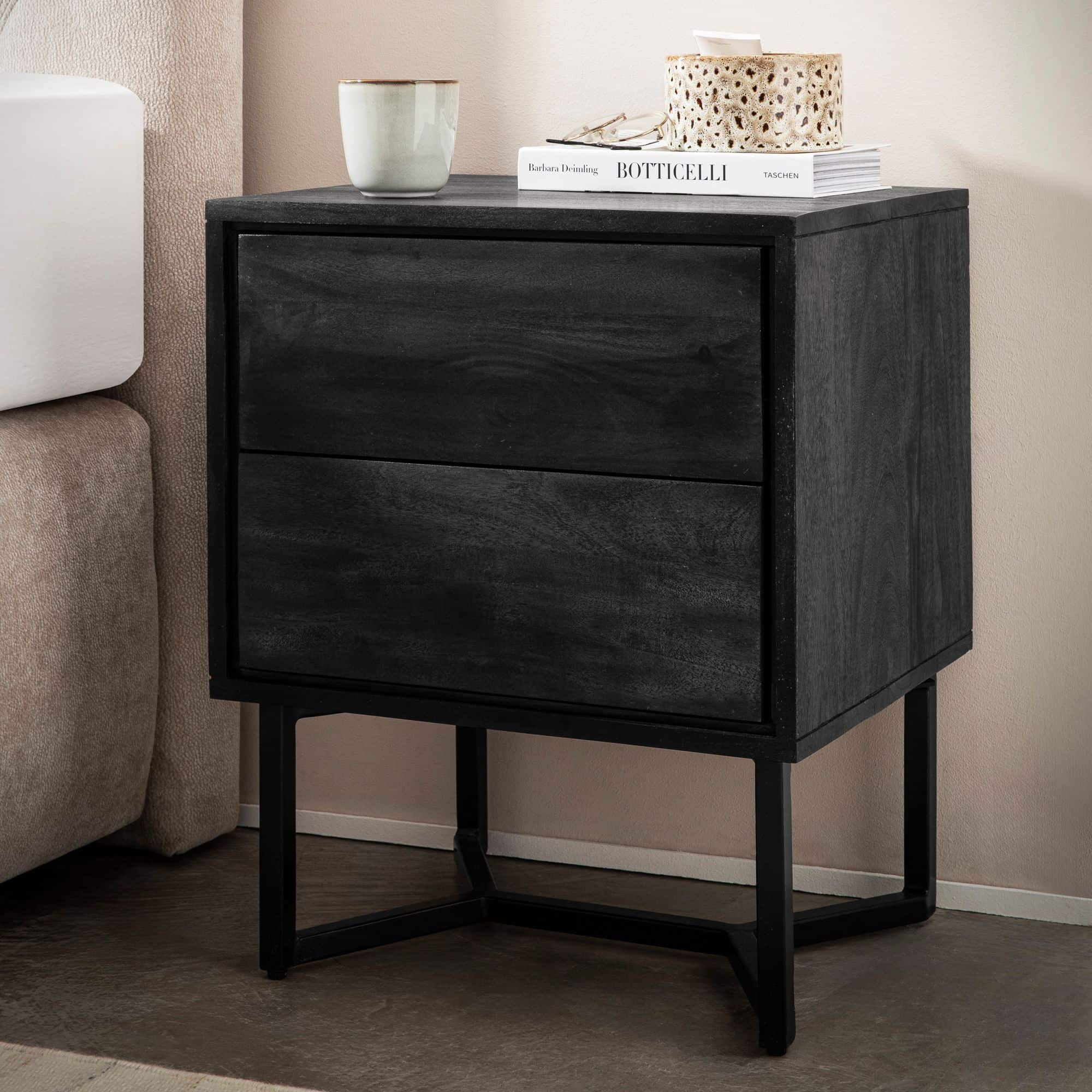 Nachttisch Akazie Massivholz 45x40x57 cm Nachtschrank Boxspringbett Nachttisch Akazie Massivholz 45x40x57 cm Nachtschrank Boxspringbett