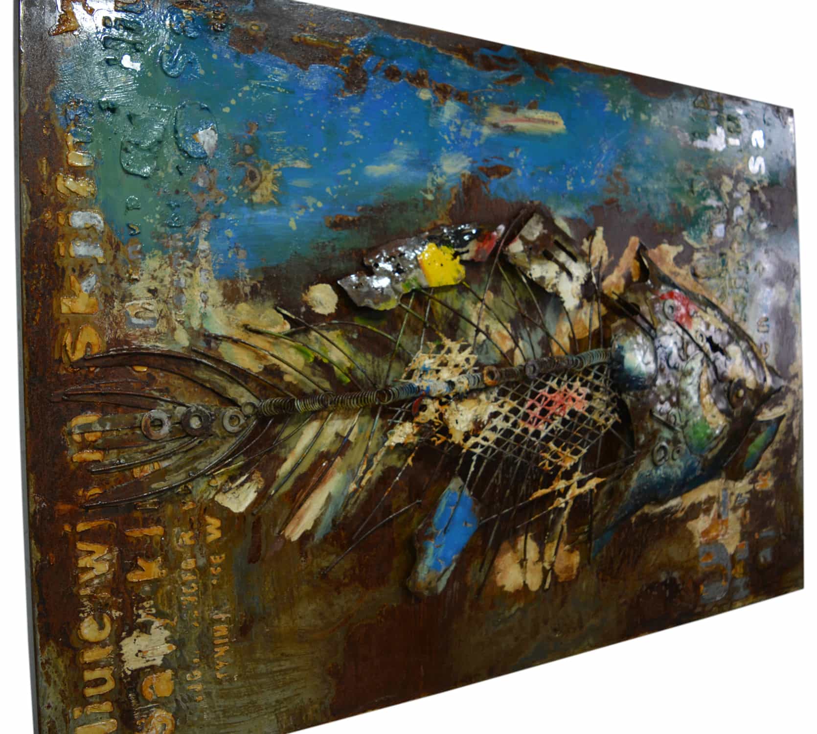 Metall Wandbild Fisch 120cm x 80cm Metall Wandbild Fisch 120cm x 80cm