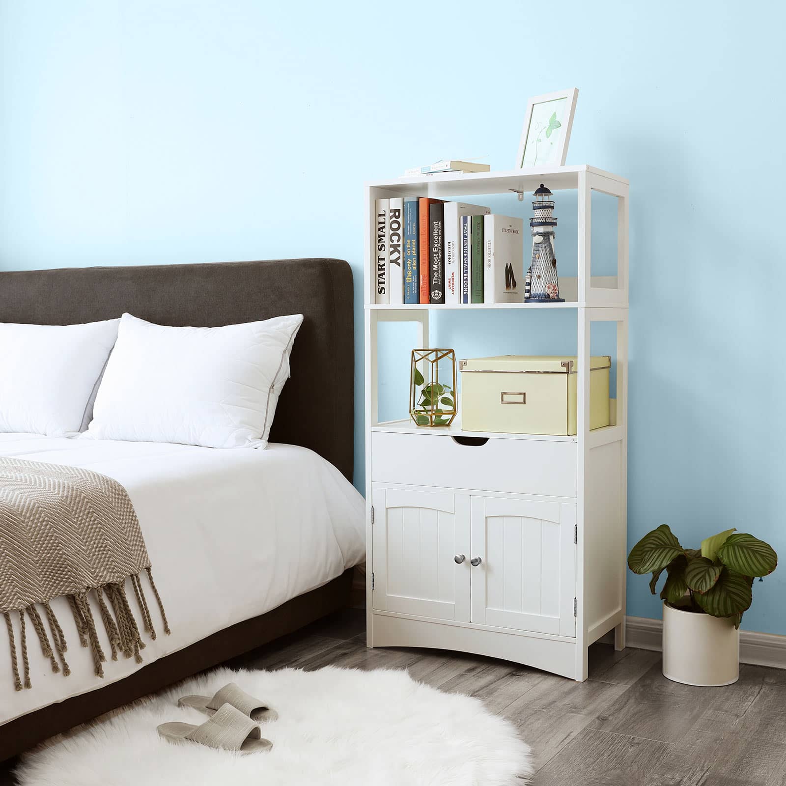 VASAGLE Badschrank : Stilvolles Badregal mit Vielseitigkeit für Küche, Wohnzimmer und Flur - Inklusive Ratenzahlung bei Myhomelando und kostenloser Lieferung-BBC64WT VASAGLE Badschrank : Stilvolles Badregal mit Vielseitigkeit für Küche, Wohnzimmer und Flur - Inklusive Ratenzahlung bei Myhomelando und kostenloser Lieferung-BBC64WT