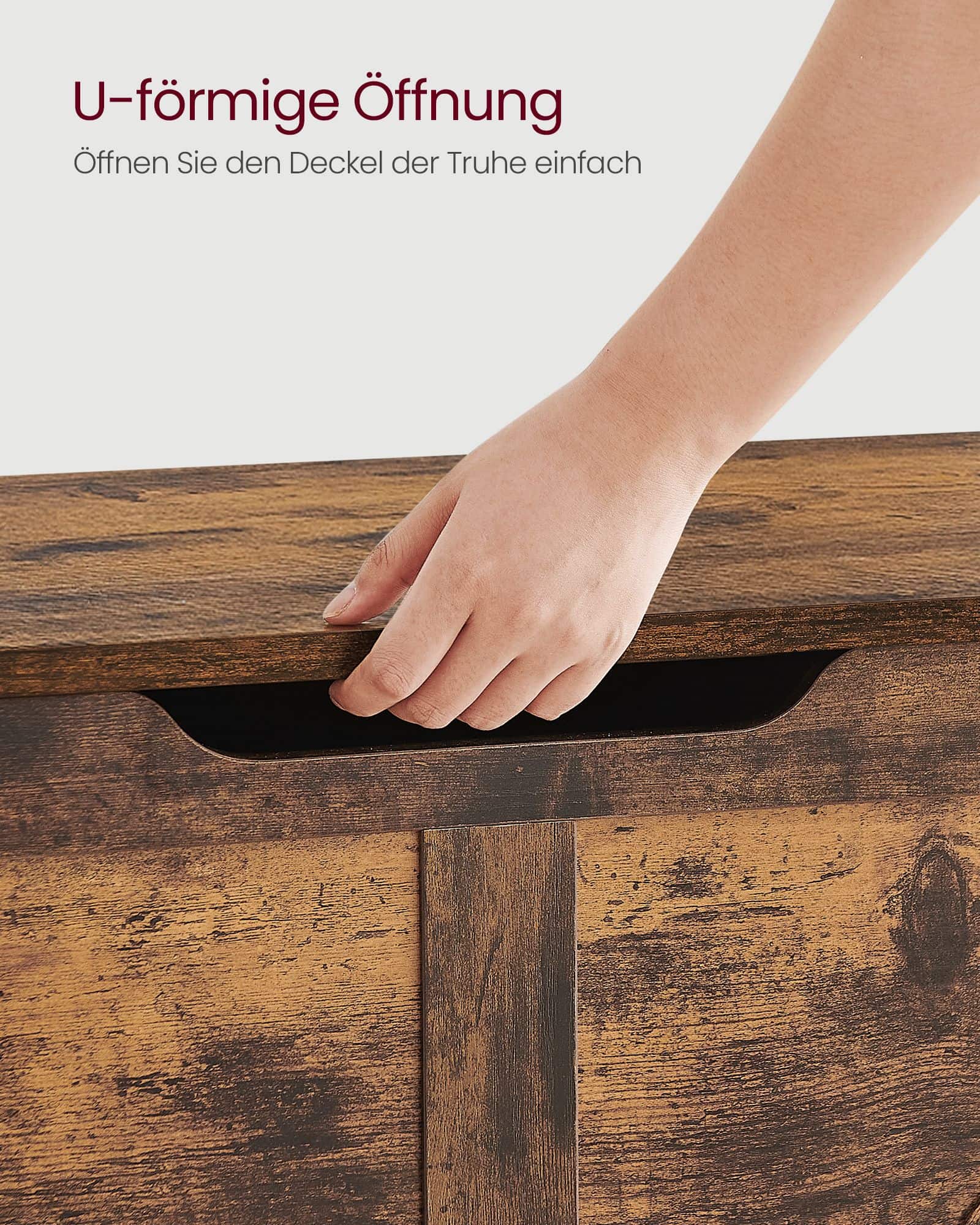 Sitzbank mit Stauraum Scheunenstil vintagebraun