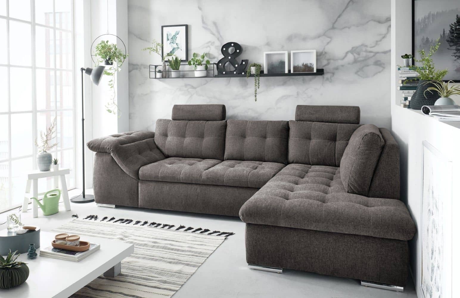 ED Exciting Design Ecksofa Oman mit Schlaffunktion & Bettkasten