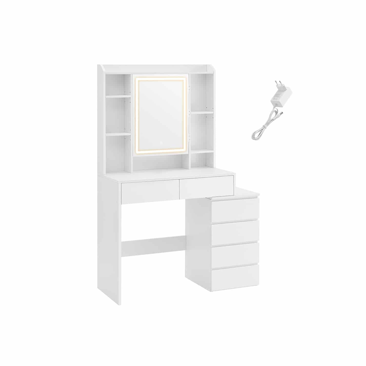 Schminktisch mit LED-Beleuchtung modern wolkenweiß Schminktisch mit LED-Beleuchtung modern wolkenweiß