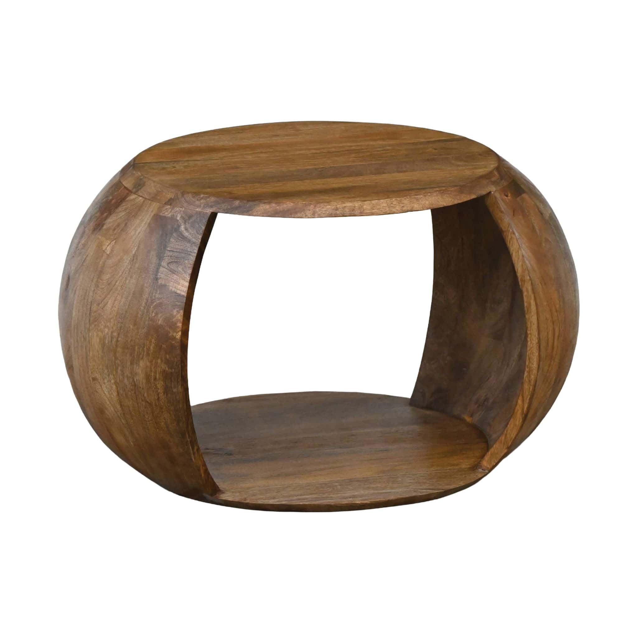 Couchtisch Mango Massivholz rund 60 cm x 46 cm x 36 cm - Wohnzimmertisch mit Ablagefach - Handgefertigter Sofatisch aus Echtholz im natürlichen Landhaus Design Couchtisch Mango Massivholz rund 60 cm x 46 cm x 36 cm - Wohnzimmertisch mit Ablagefach - Handgefertigter Sofatisch aus Echtholz im natürlichen Landhaus Design