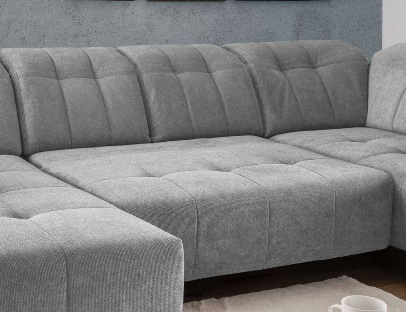 Wohnlandschaft U Form grau - Elektrofunktion - Sano Wohnlandschaft U Form grau - Elektrofunktion - Sano