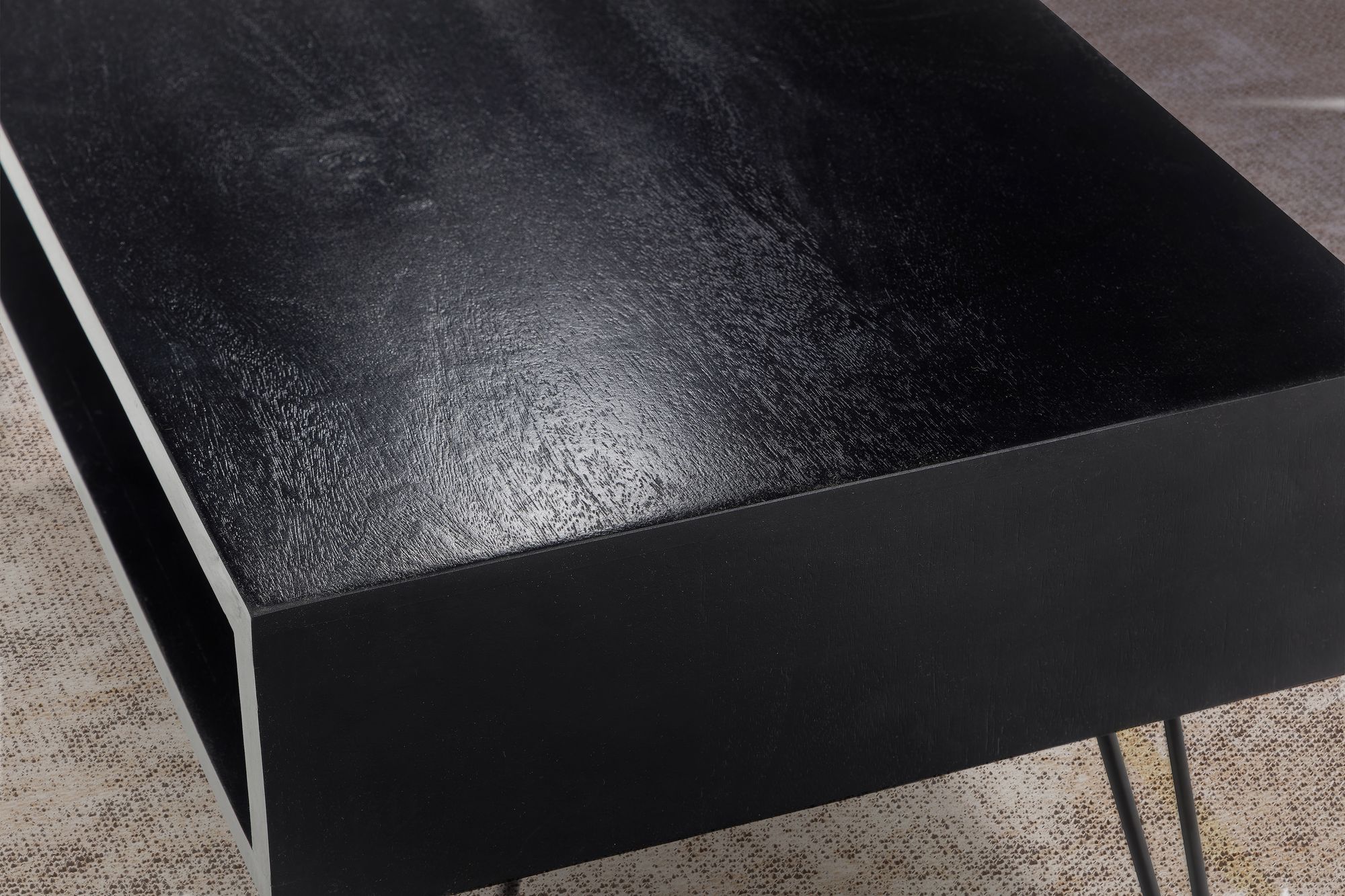 Couchtisch 100x50x40 cm Mango Massivholz Metall Sofatisch Couchtisch 100x50x40 cm Mango Massivholz Metall Sofatisch