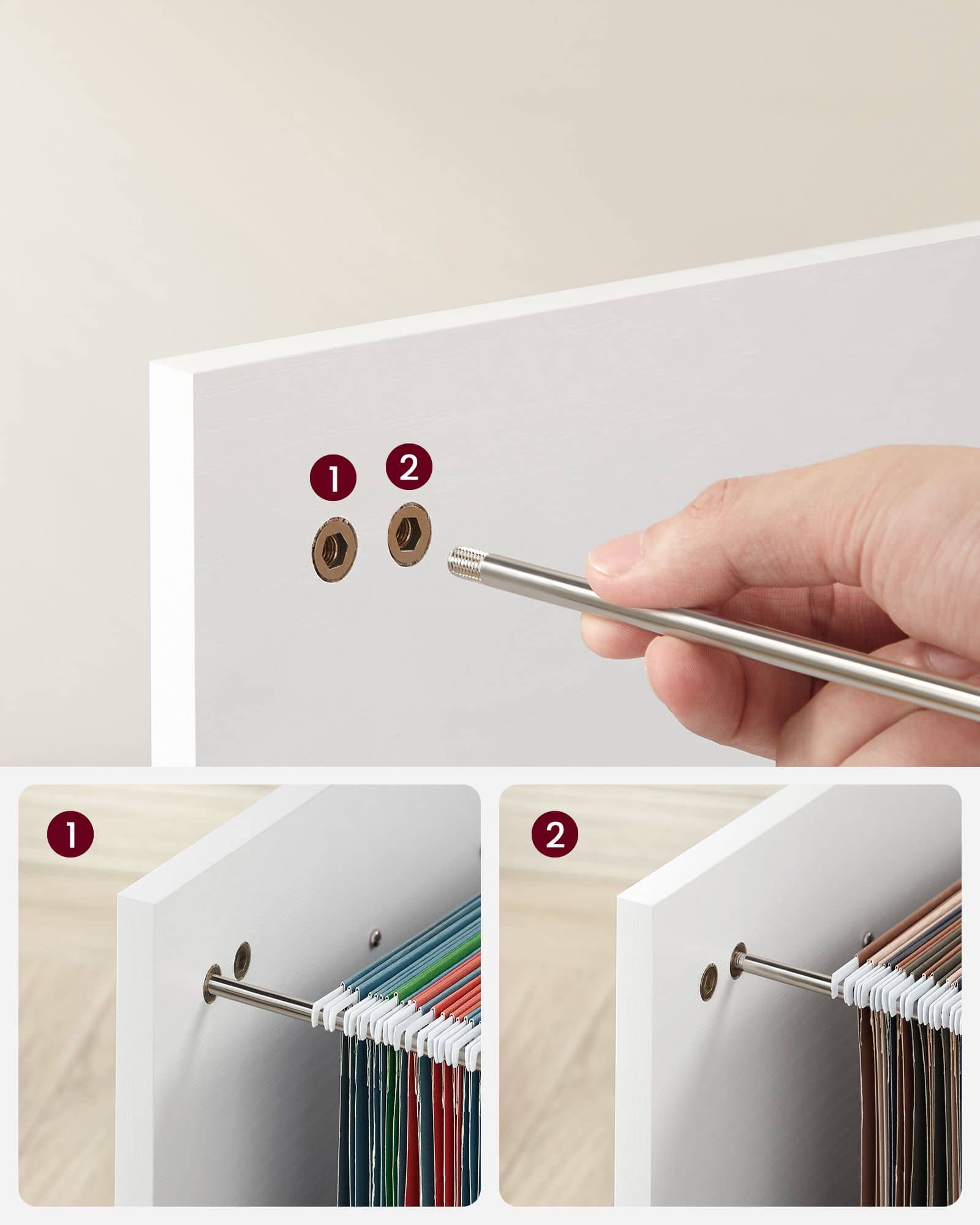 Rollcontainer mit 3 Schubladen und Rollen weiß-OFC041W46 Rollcontainer mit 3 Schubladen und Rollen weiß-OFC041W46