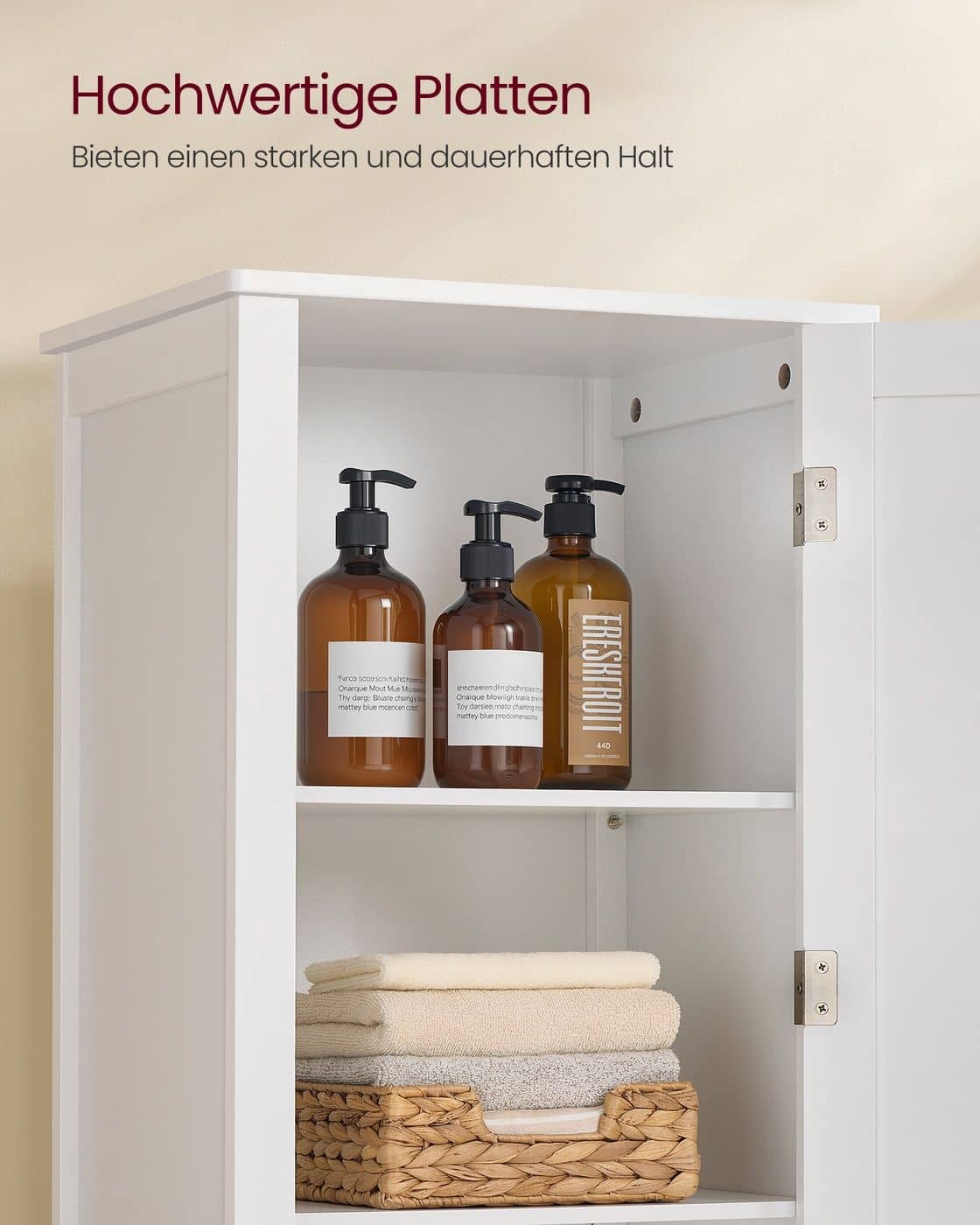 Badezimmerschrank mit Ganzkörperspiegel 30 x 40 x 160 cm wolkenweiß