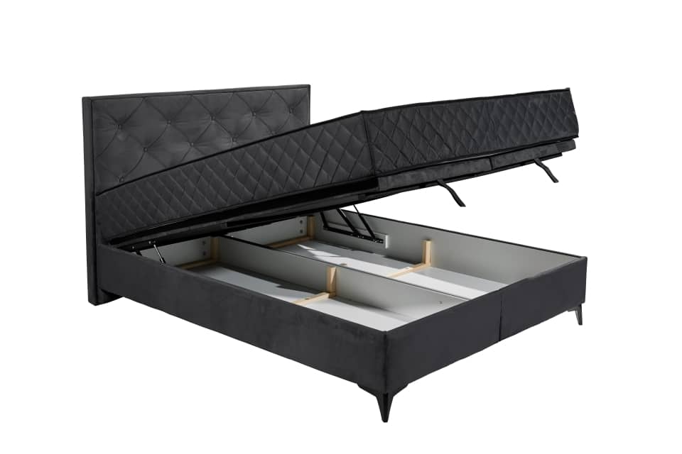 Boxbett Monroe B von ED Exciting Design Farbe Anthrazit mit Bettkasten, 9-Zonen-Tonnentaschenfederkernmatratze|Härtegrad H3/H4 – in 160x200 cm Boxbett Monroe B von ED Exciting Design Farbe Anthrazit mit Bettkasten, 9-Zonen-Tonnentaschenfederkernmatratze|Härtegrad H3/H4 – in 160x200 cm