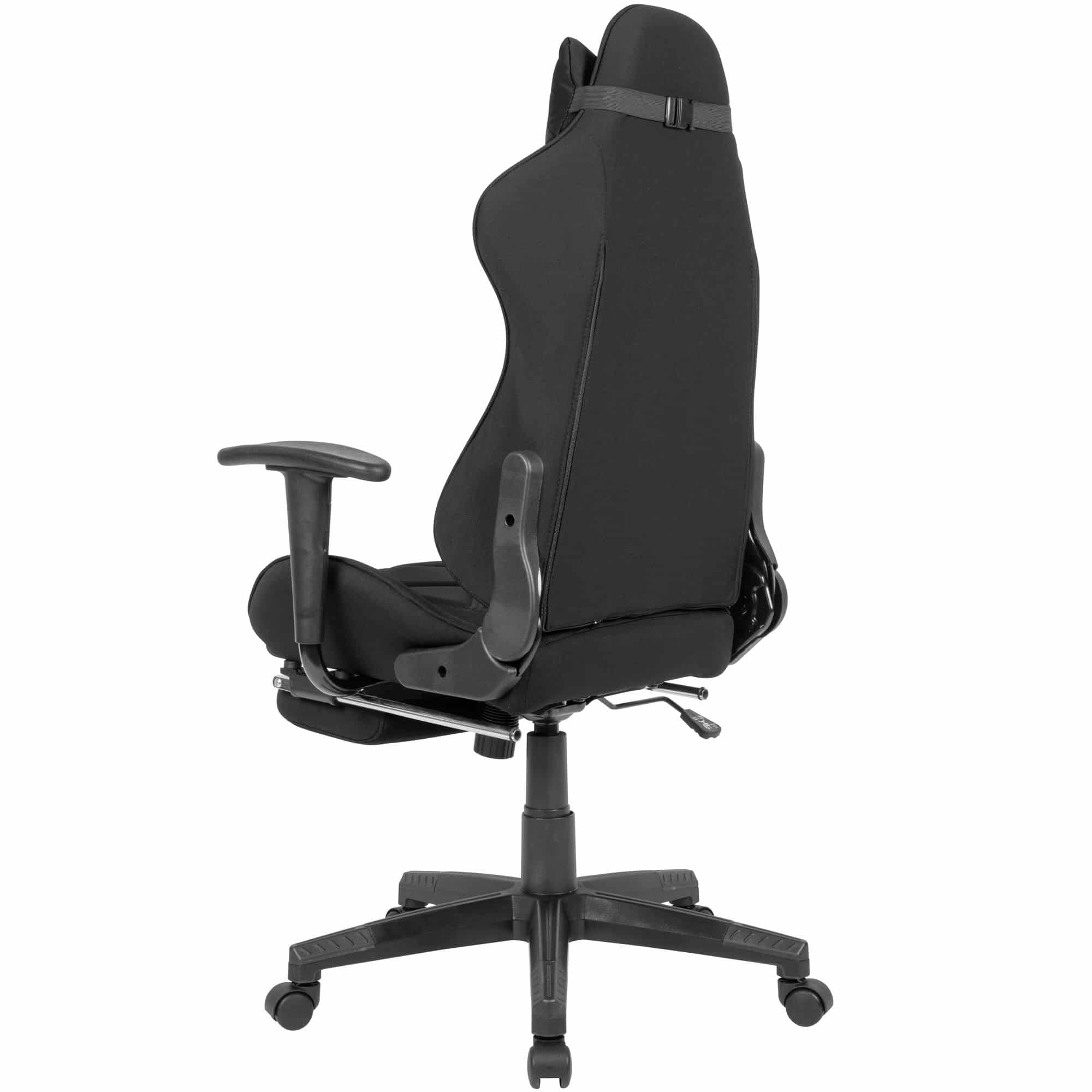 Gaming-Schreibtischstuhl Bezug Stoff Schwarz Drehstuhl bis 120 kg Gaming-Schreibtischstuhl Bezug Stoff Schwarz Drehstuhl bis 120 kg