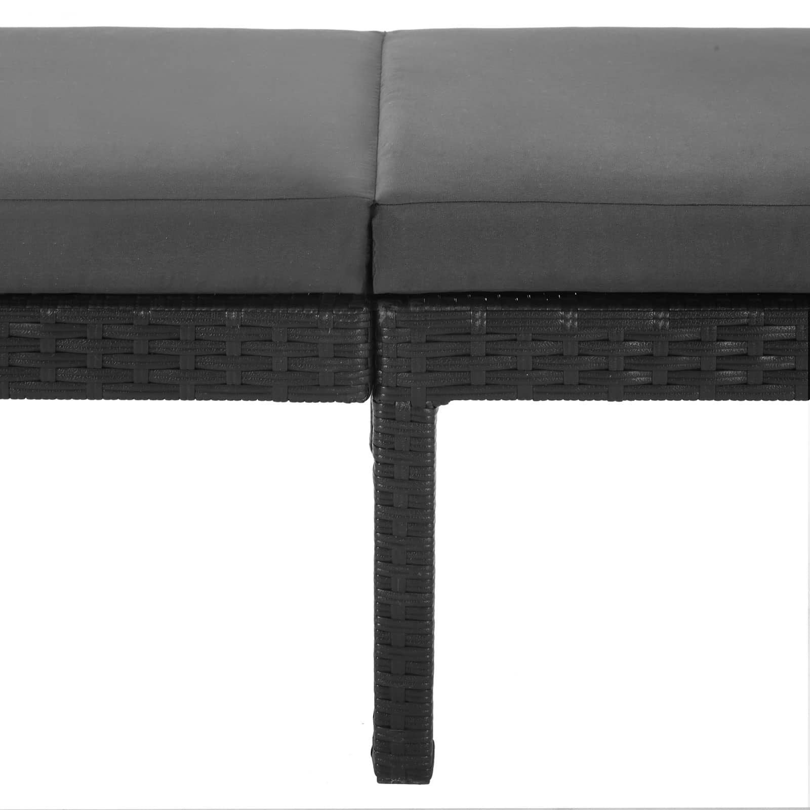 Polyrattanliege Schwarz