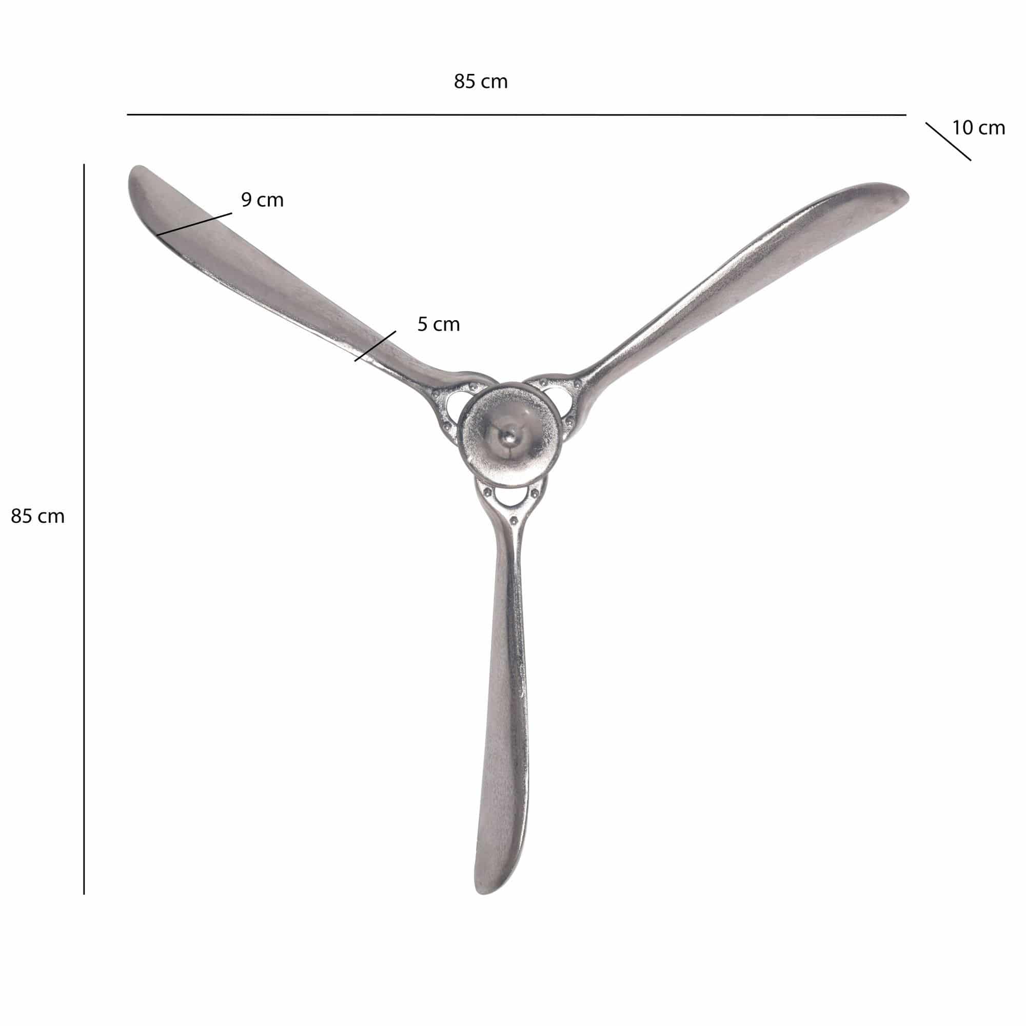 Deko Propeller 85x85 cm Silber Metall Flugzeug Wandpropeller Deko Propeller 85x85 cm Silber Metall Flugzeug Wandpropeller
