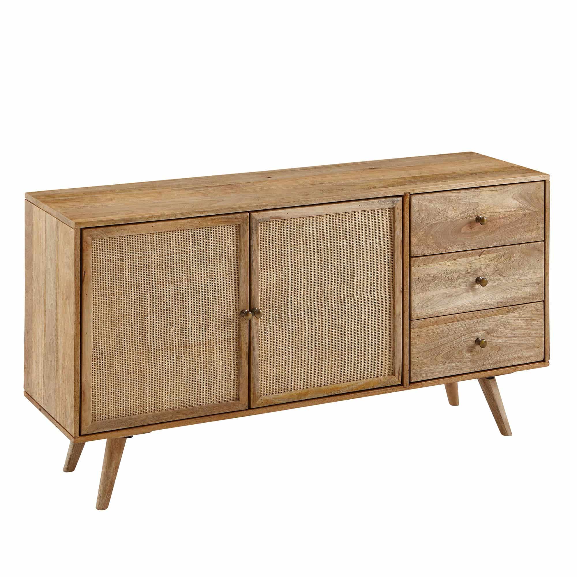 Design Sideboard 140x75x40 cm Mango Massivholz / Rattan Design Sideboard 140x75x40 cm Mango Massivholz / Rattan