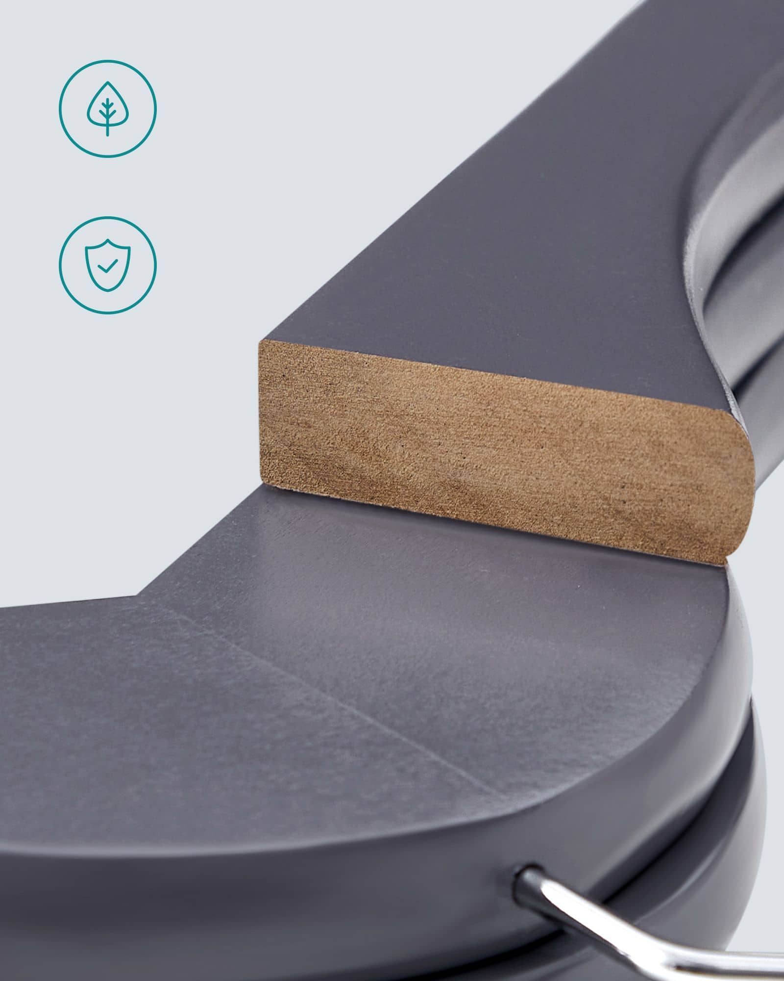 Kleiderbügel Holz drehbar grau-silbern-CRW001G01 Kleiderbügel Holz drehbar grau-silbern-CRW001G01