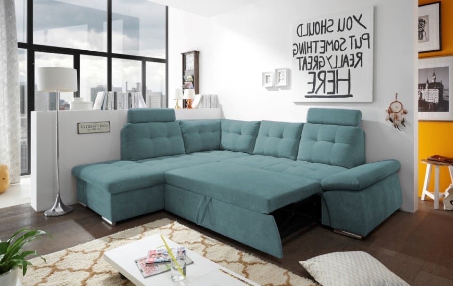 Nalo_gross_Uran_offen_gruen1NWiKKBgrWJqm Design trifft Natur: Grün-farbenes Nalo Schlafsofa mit Bettkasten von ED Exciting Design