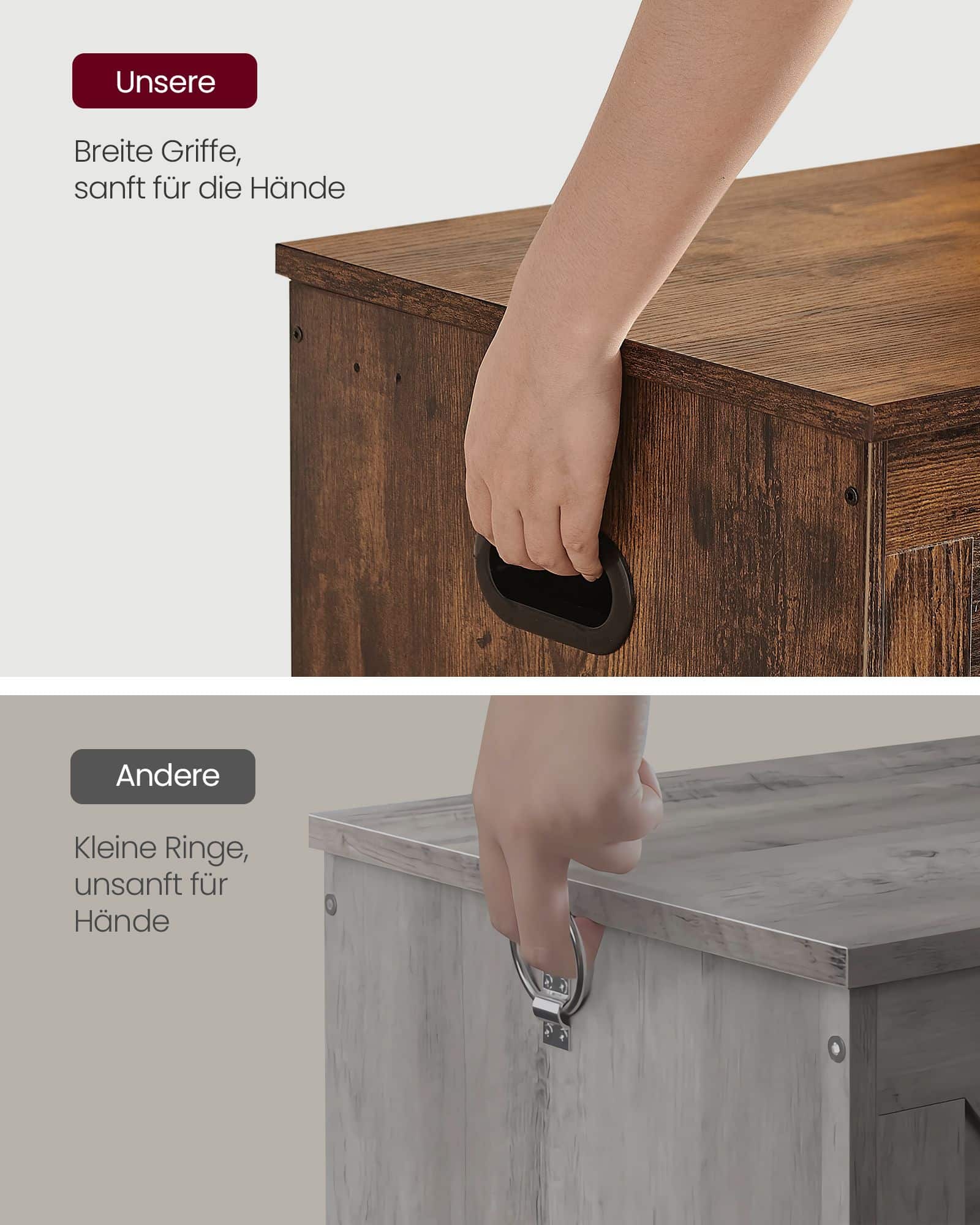 Sitzbank mit Stauraum Scheunenstil vintagebraun