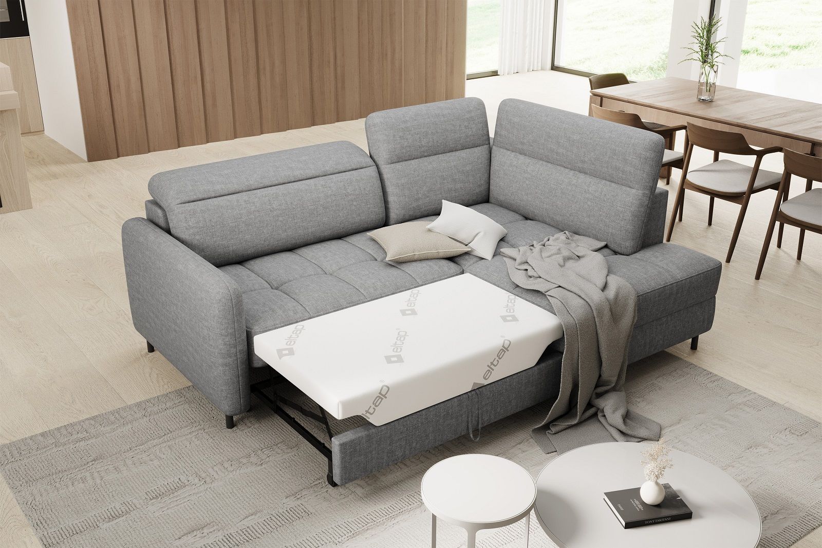Ecksofa Barea mit Schlaffunktion – Eltap Manhattan Stoff modern