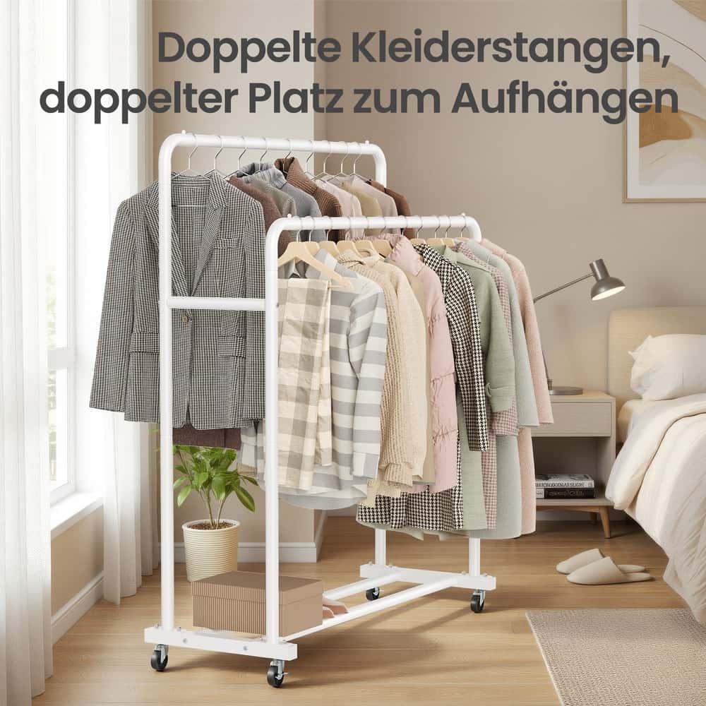 Kleiderständer, Kleiderstange auf Rollen, Garderobenständer
