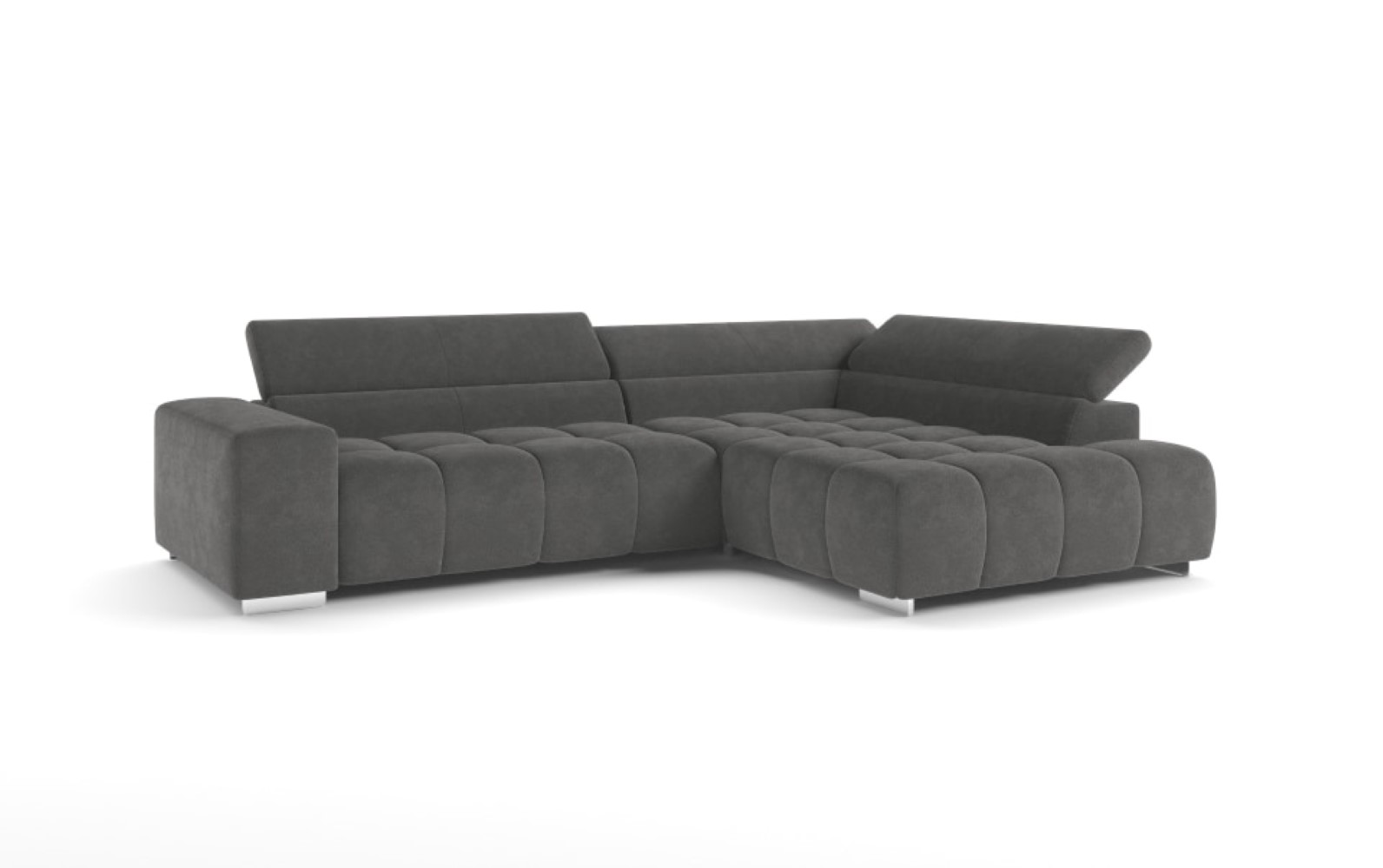 Ecksofa Orion von Cotta Anthrazit – Modernes Sofa mit verstellbaren Kopflehnen, Mikrofaser Chenille, Nosagfederung Ecksofa Orion von Cotta Anthrazit – Modernes Sofa mit verstellbaren Kopflehnen, Mikrofaser Chenille, Nosagfederung