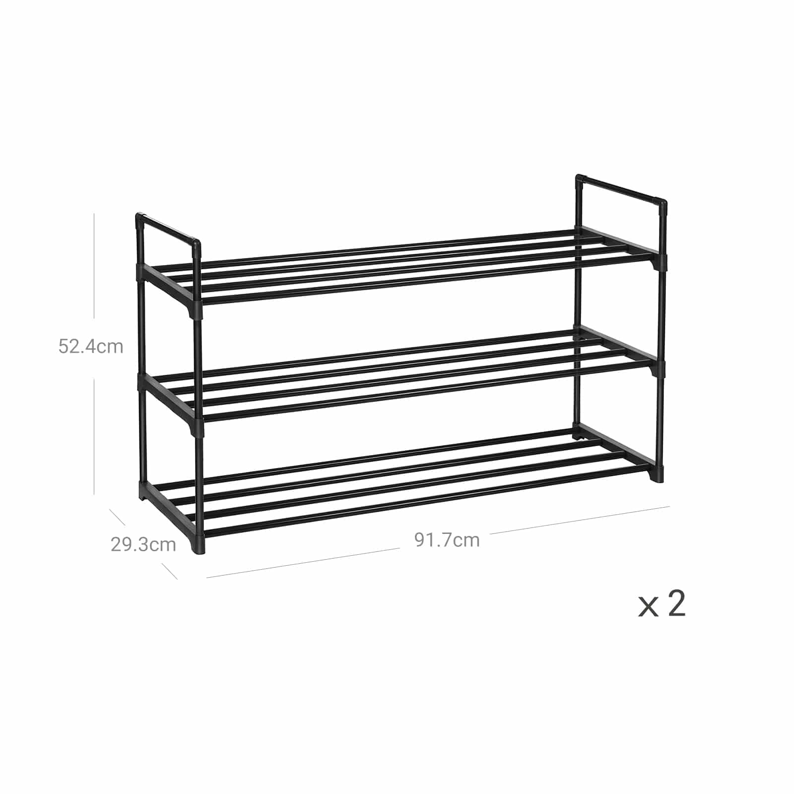 Schuh-Organizer mit 3 Regalebenen-LSA06BK Schuh-Organizer mit 3 Regalebenen-LSA06BK