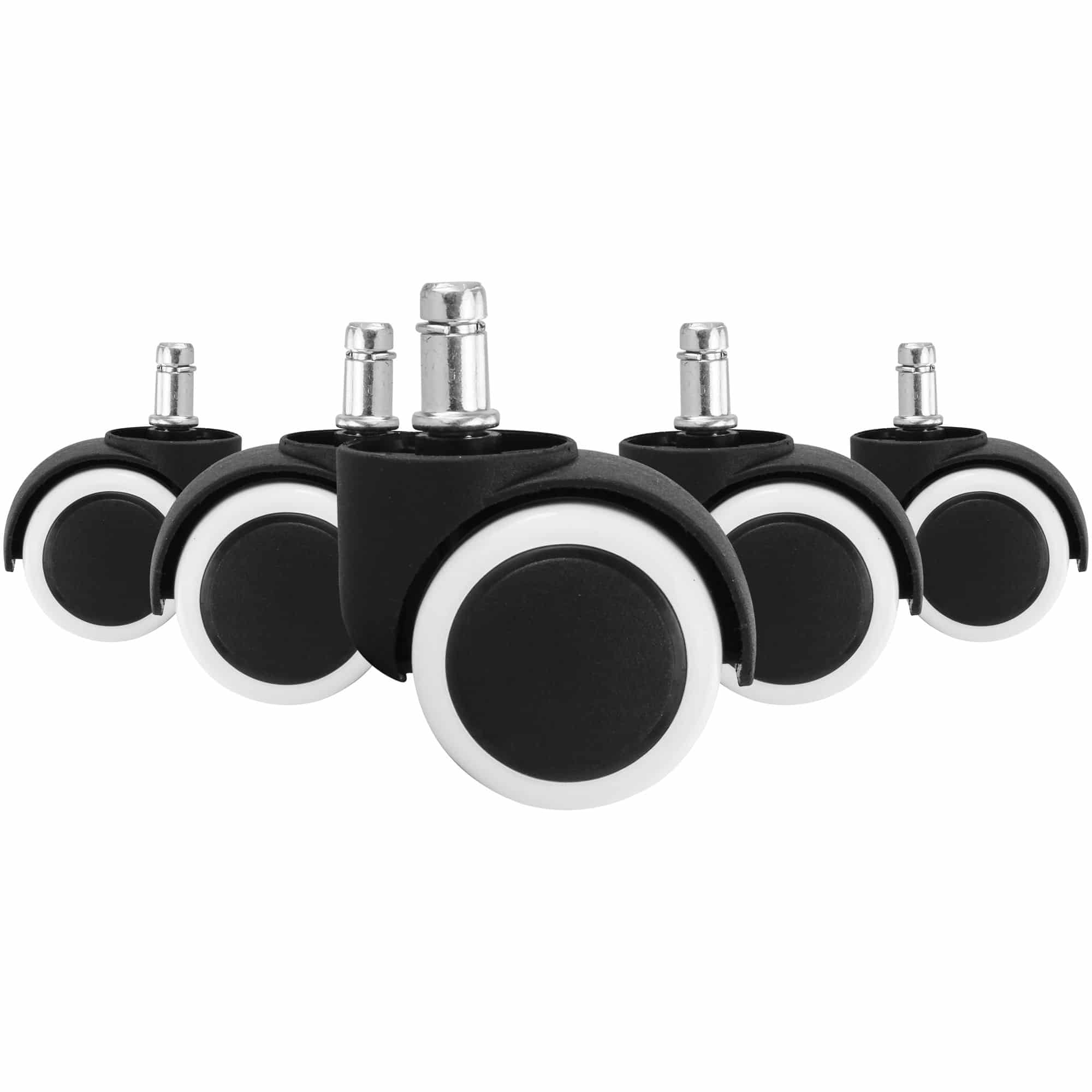 29767-AMSTYLE-5er-Set-gebremste-Rollen-fuer-Buerostuhl-Schwarz-Weiss-11mm-Durchmesser-50mm-Hartbodenrollen-Drehstuhlrollen-buerostuhl-ersatzrollen-nowy-rollen-fuer-buerostuhl-stand 5er Set gebremste Rollen für Bürostuhl Schwarz/ Weiß 11mm/Durchmesser 50mm Hartbodenrollen Drehstuhlrollen