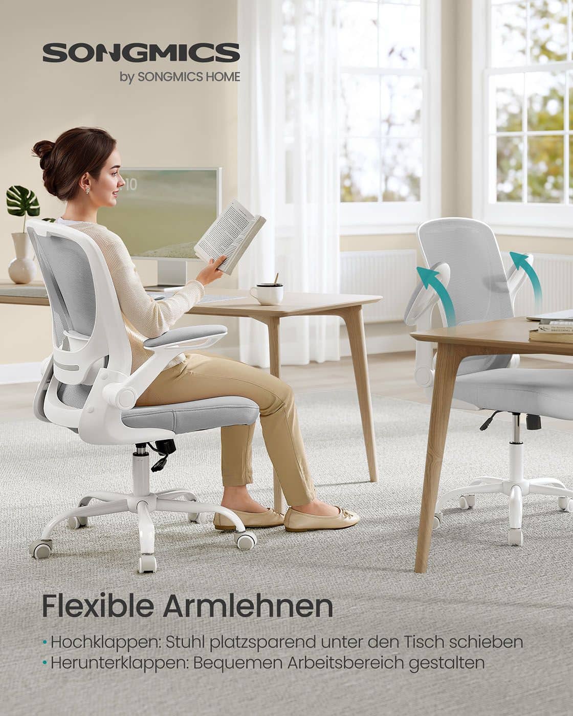 Bürostuhl ergonomisch mit Mesh und 53 cm großer Sitzfläche hellgrau Bürostuhl ergonomisch mit Mesh und 53 cm großer Sitzfläche hellgrau