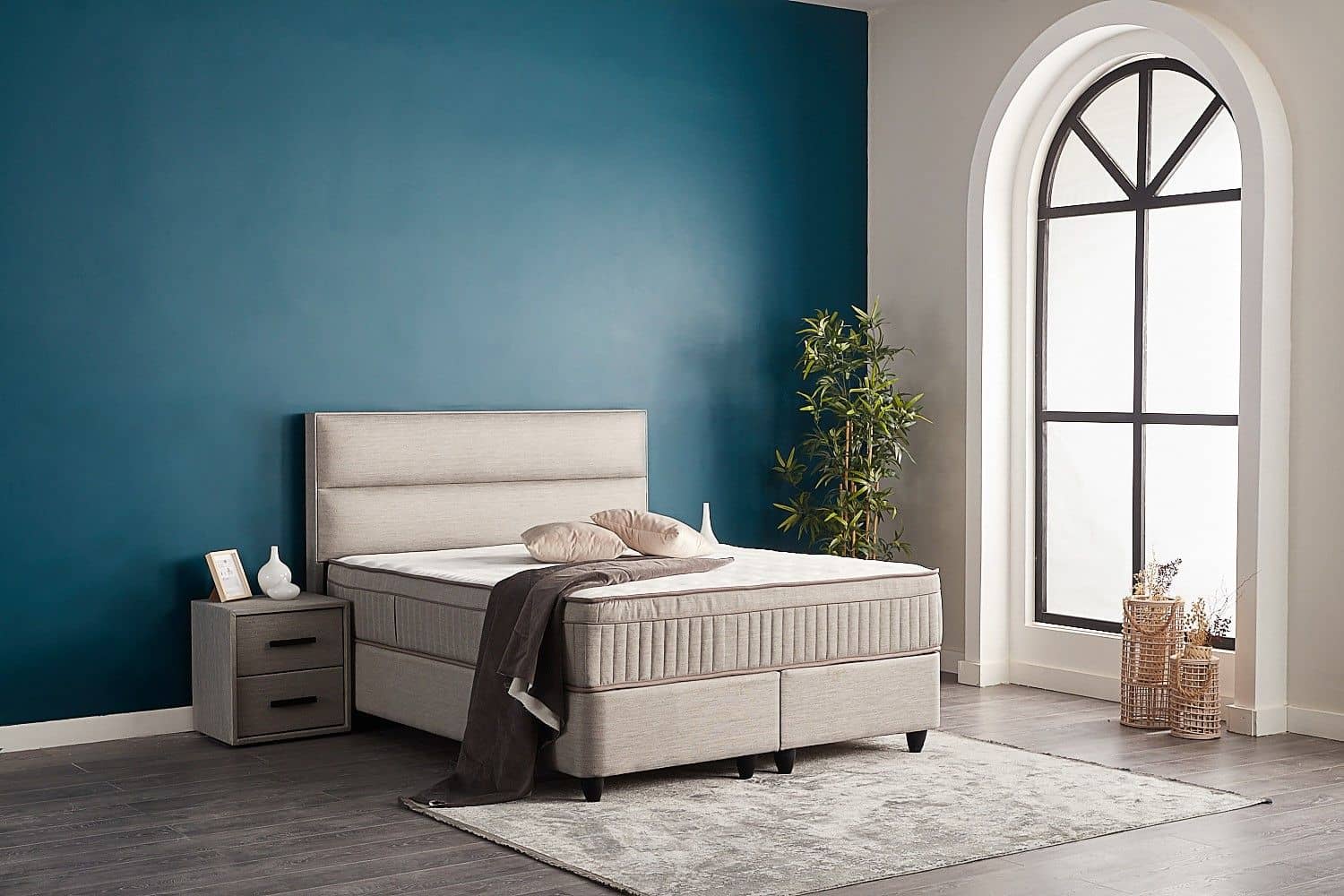 Boxspringbett Suna Hellgrau mit Bettkasten – ABC Bedding Boxspringbett Suna Hellgrau mit Bettkasten – ABC Bedding