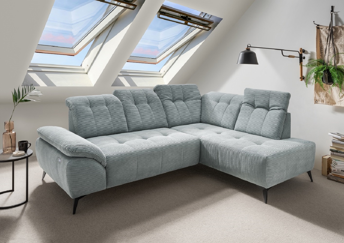 Fiore – Ecksofa mit elektrischem Sitzvorschub