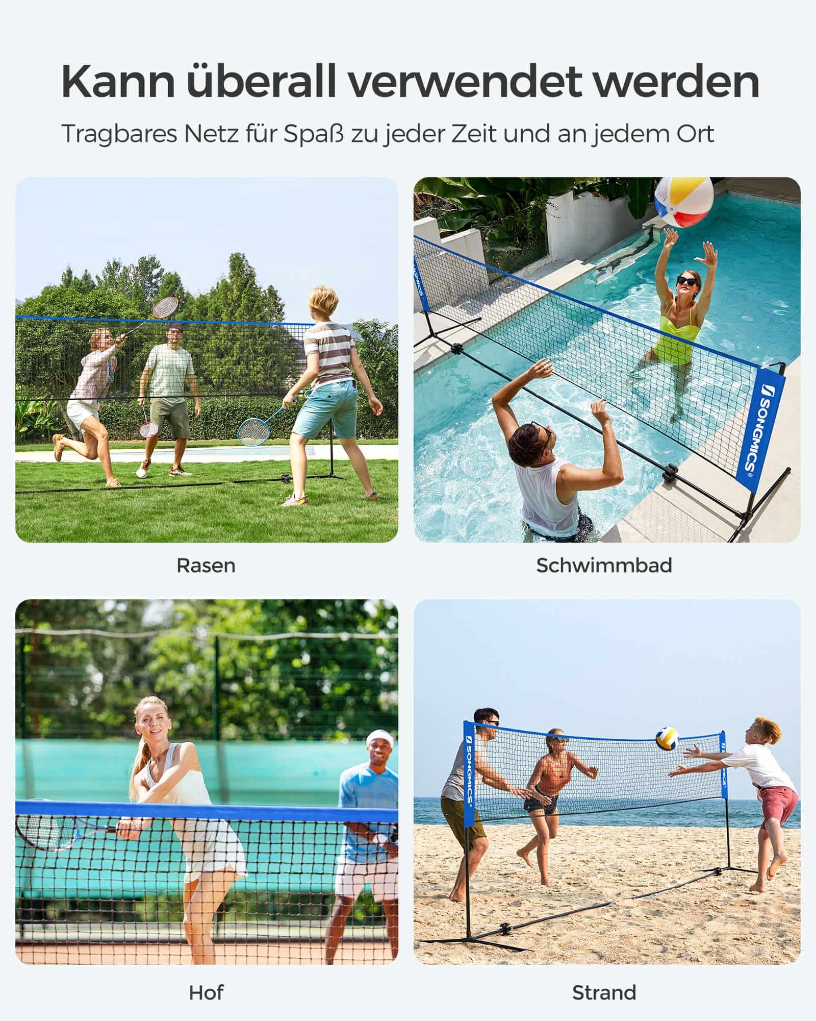 Badmintonnetz 3 m Blau-SYQ400 Badmintonnetz 3 m Blau-SYQ400