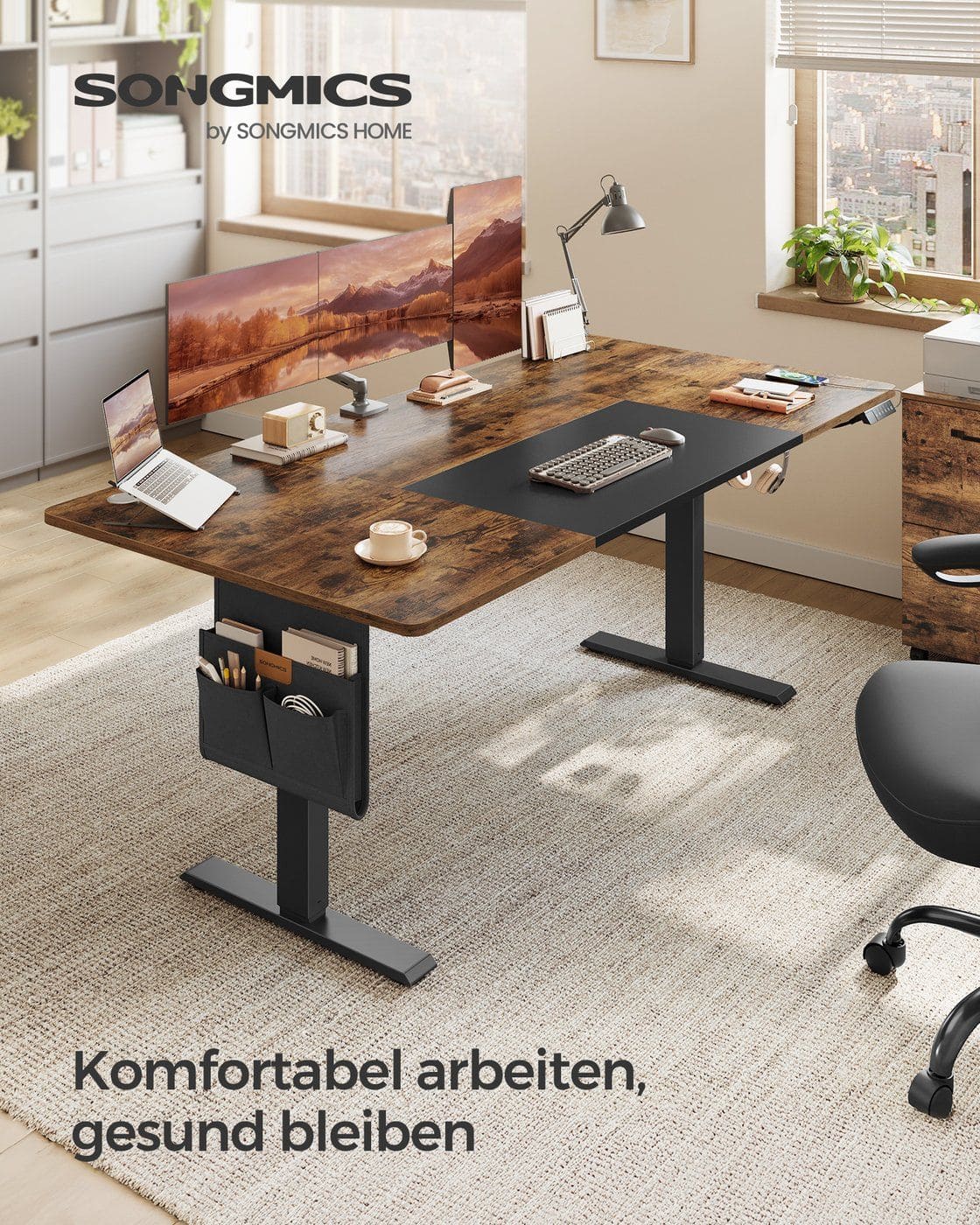 Höhenverstellbarer Schreibtisch elektrisch 180 x 80 cm