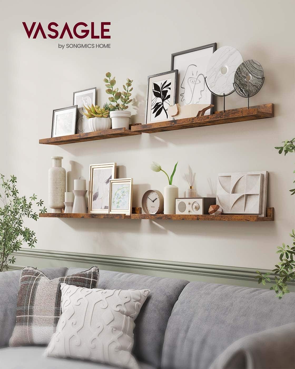 Wandregale 2er Set Vintagebraun Wandregale 2er Set Vintagebraun