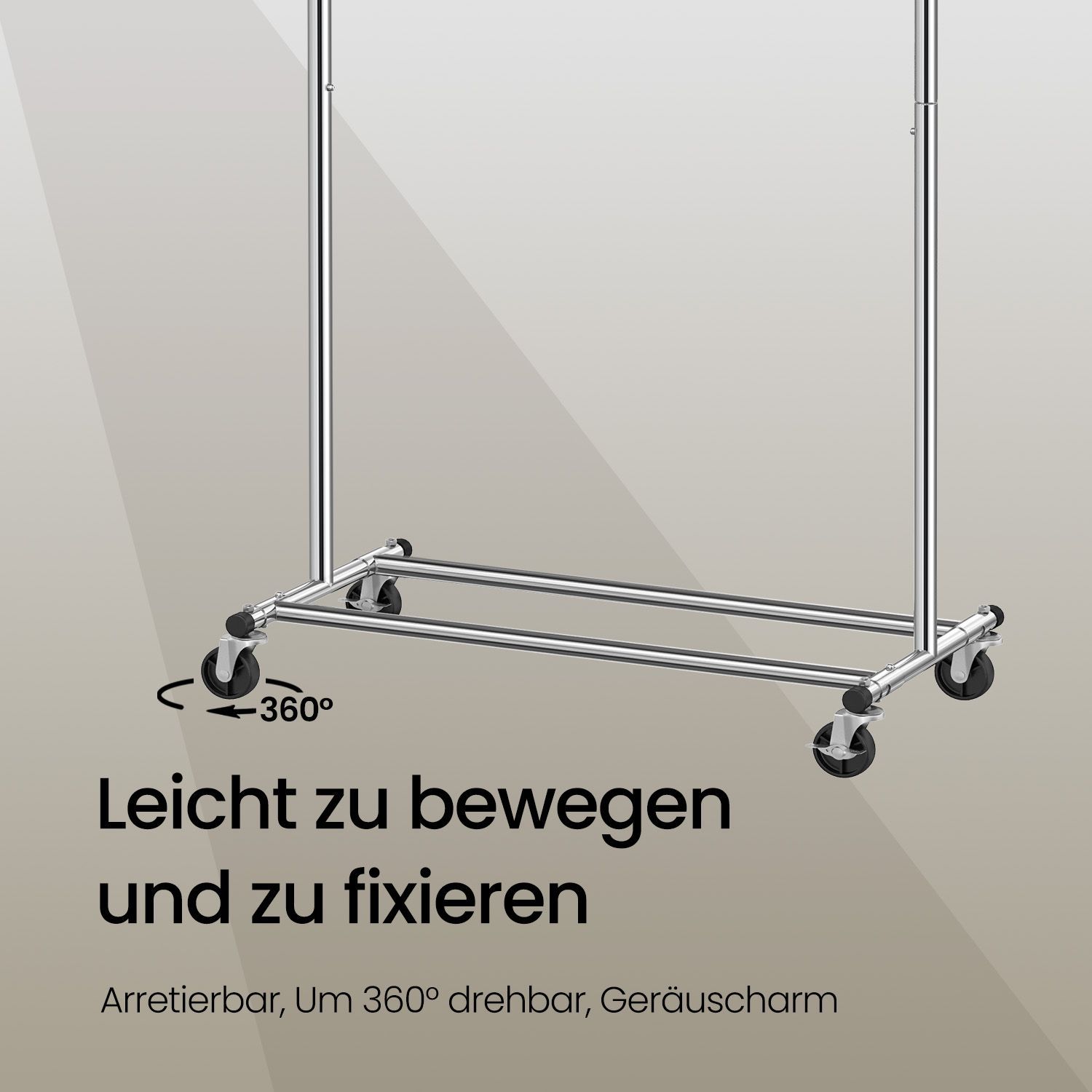 Kleiderständer auf Rollen, Schwerlast-Garderobenständer, ausziehbare Kleiderstang Kleiderständer auf Rollen, Schwerlast-Garderobenständer, ausziehbare Kleiderstang