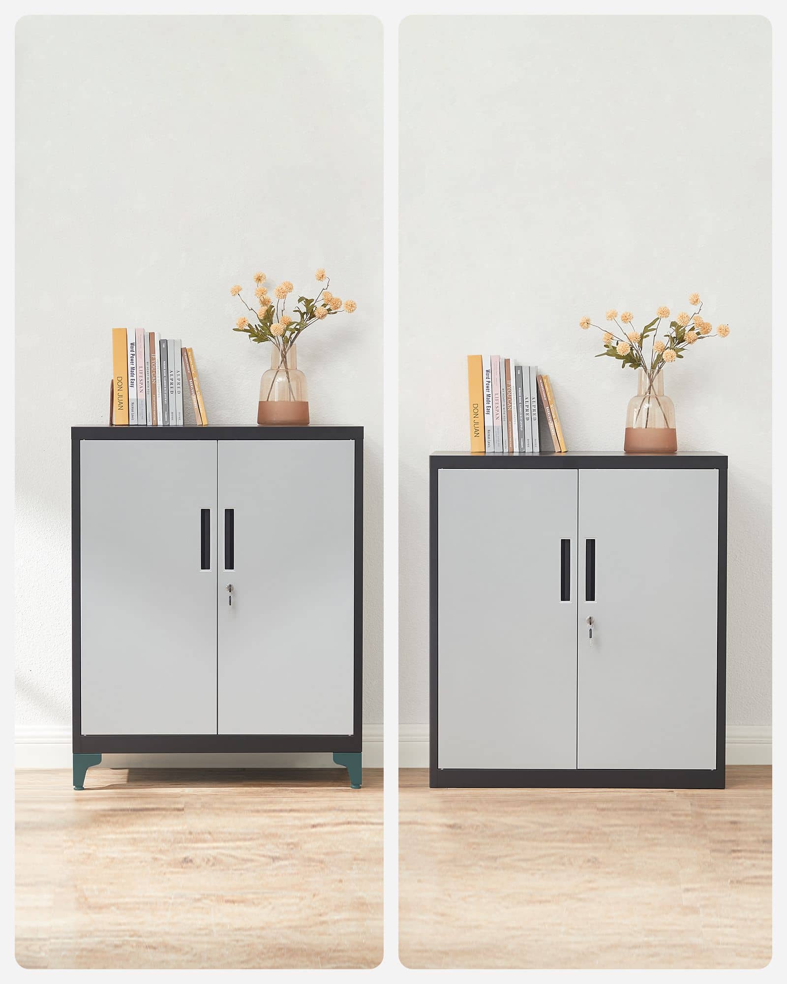 Büroschrank mit 2 Türen aus Stahl-OMC013S01 Büroschrank mit 2 Türen aus Stahl-OMC013S01