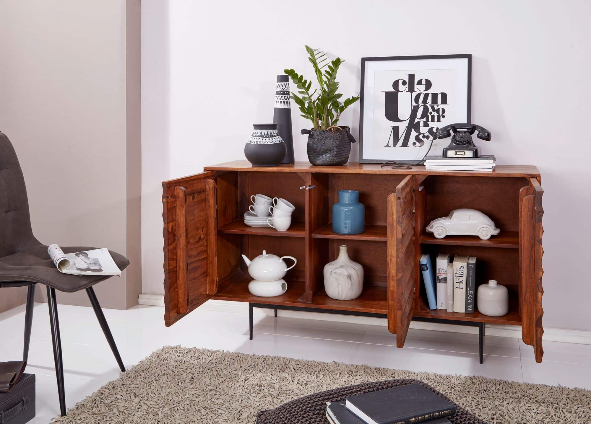 Sideboard WL5.635 Sheesham Massivholz 150x81x41 cm Landhaus Kommode Sideboard WL5.635 Sheesham Massivholz 150x81x41 cm Landhaus Kommode