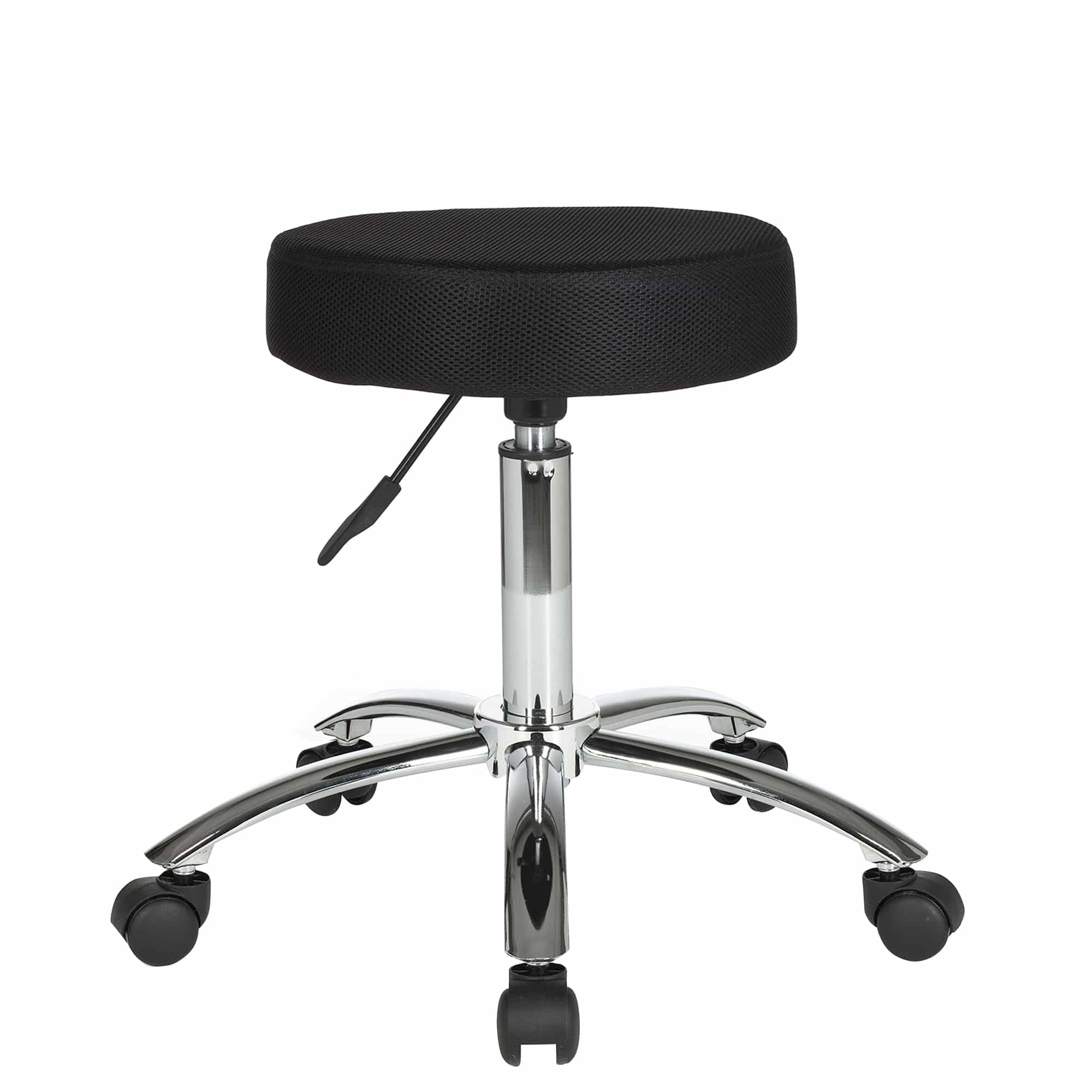 Hocker Design Arbeitshocker Stoffbezug Schwarz Sitzhocker mit Rollen Rollhocker gepolstert ohne Lehne XL Hocker Design Arbeitshocker Stoffbezug Schwarz Sitzhocker mit Rollen Rollhocker gepolstert ohne Lehne XL