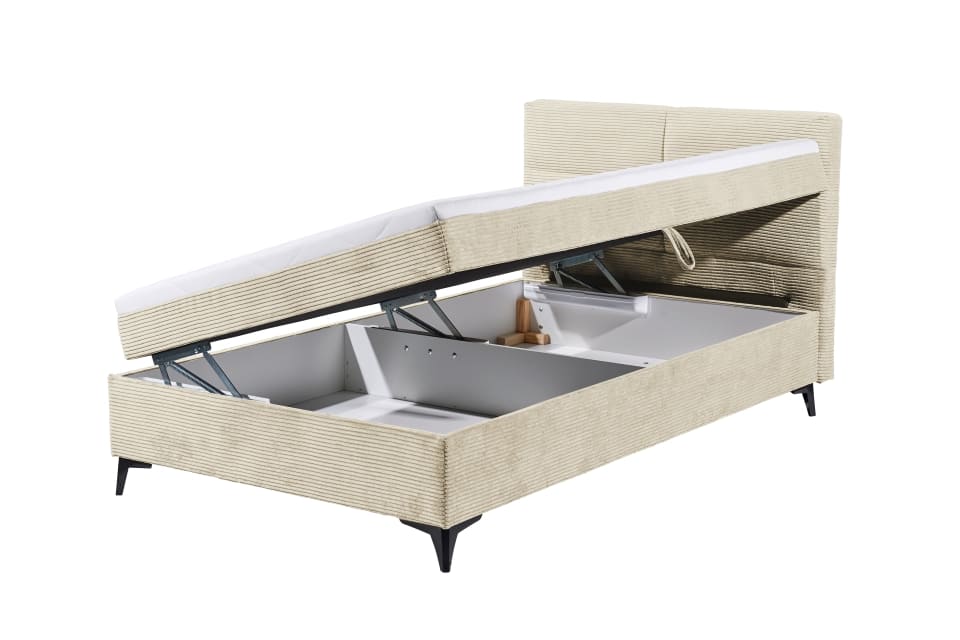 Boxbett Andon 120x200 cm mit Bettkasten Farbe Cream – ED Exciting Design, Zoom Breitcord, Bonell-Federkern und Schaumtopper Boxbett Andon 120x200 cm mit Bettkasten Farbe Cream – ED Exciting Design, Zoom Breitcord, Bonell-Federkern und Schaumtopper