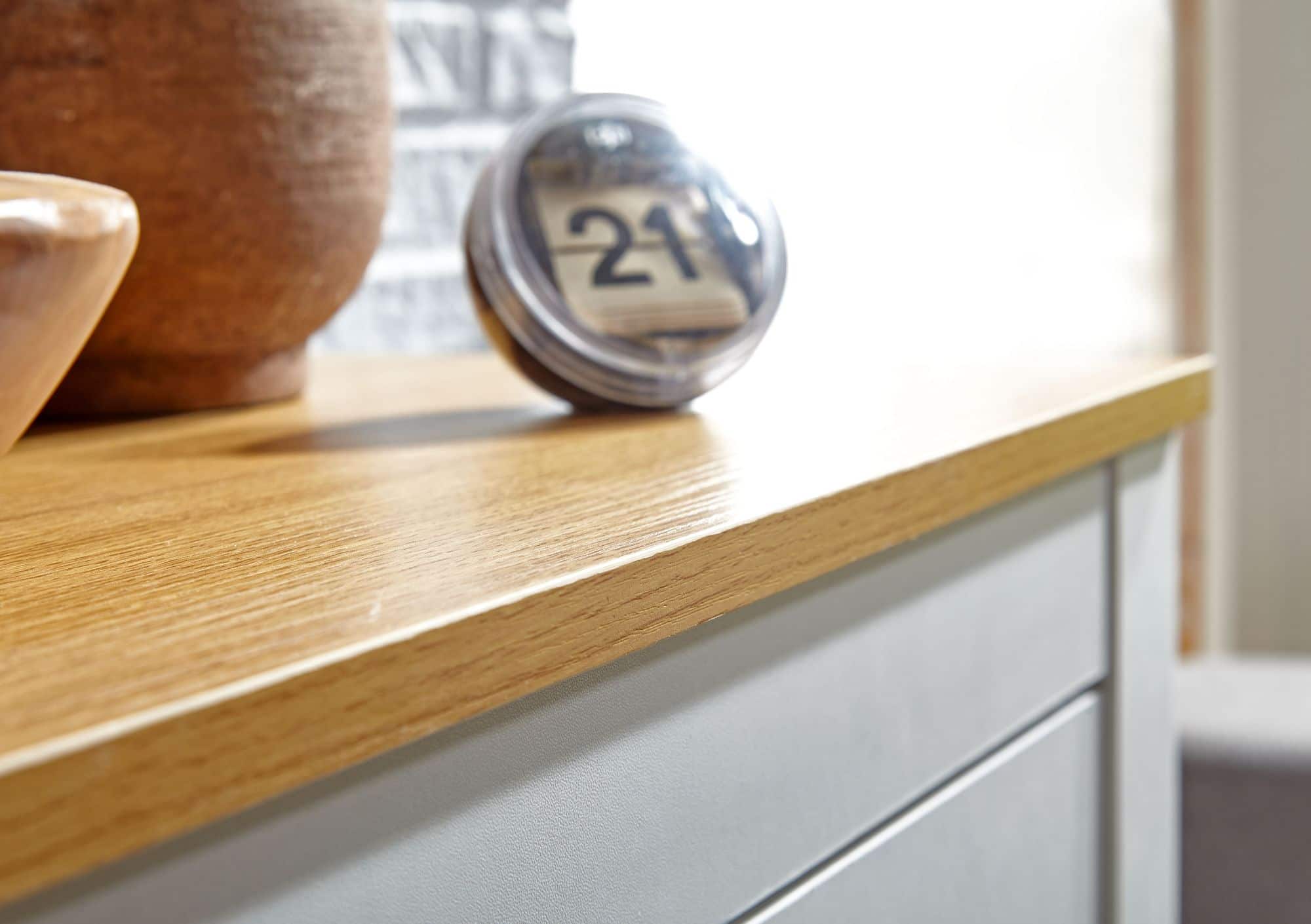 62545-WOHNLING-Sideboard-79X35X81cm-weiss-Eiche-WL6-384-WL6-384_1 Sideboard mit 3 Schubladen 79x81x35 cm Kommode Weiß / Eiche Modern