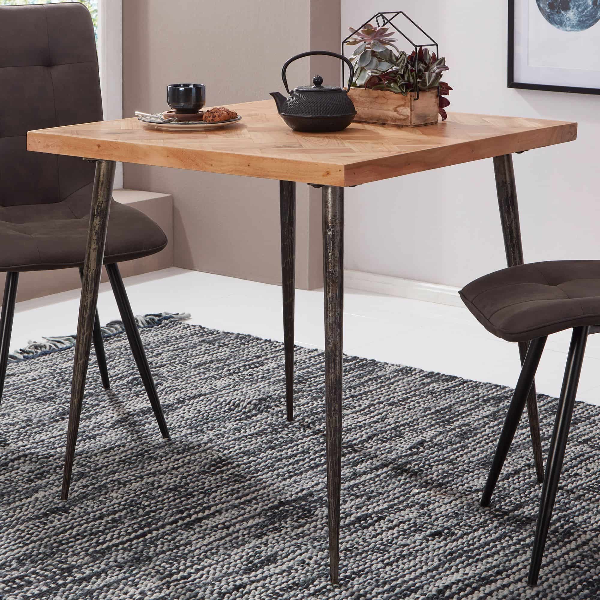47324-WOHNLING-Esszimmertisch-LODI-80x80x77-cm-Ak_1Lyx4dkMWrkXIm Esszimmertisch 80x76x80 cm Massivholz Akazie / Metall Industrial