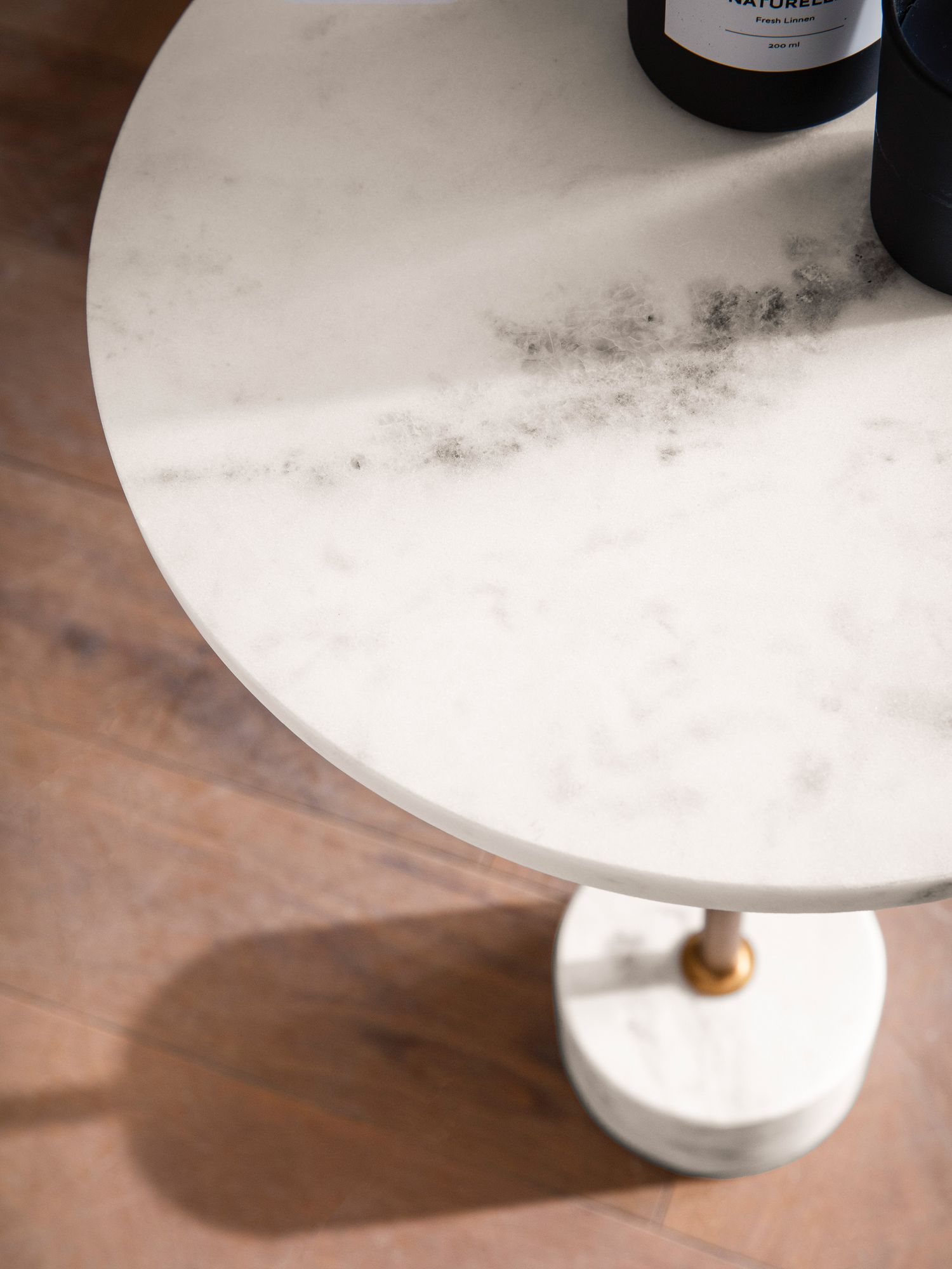 Beistelltisch Echter Marmor Metall 30x30x55